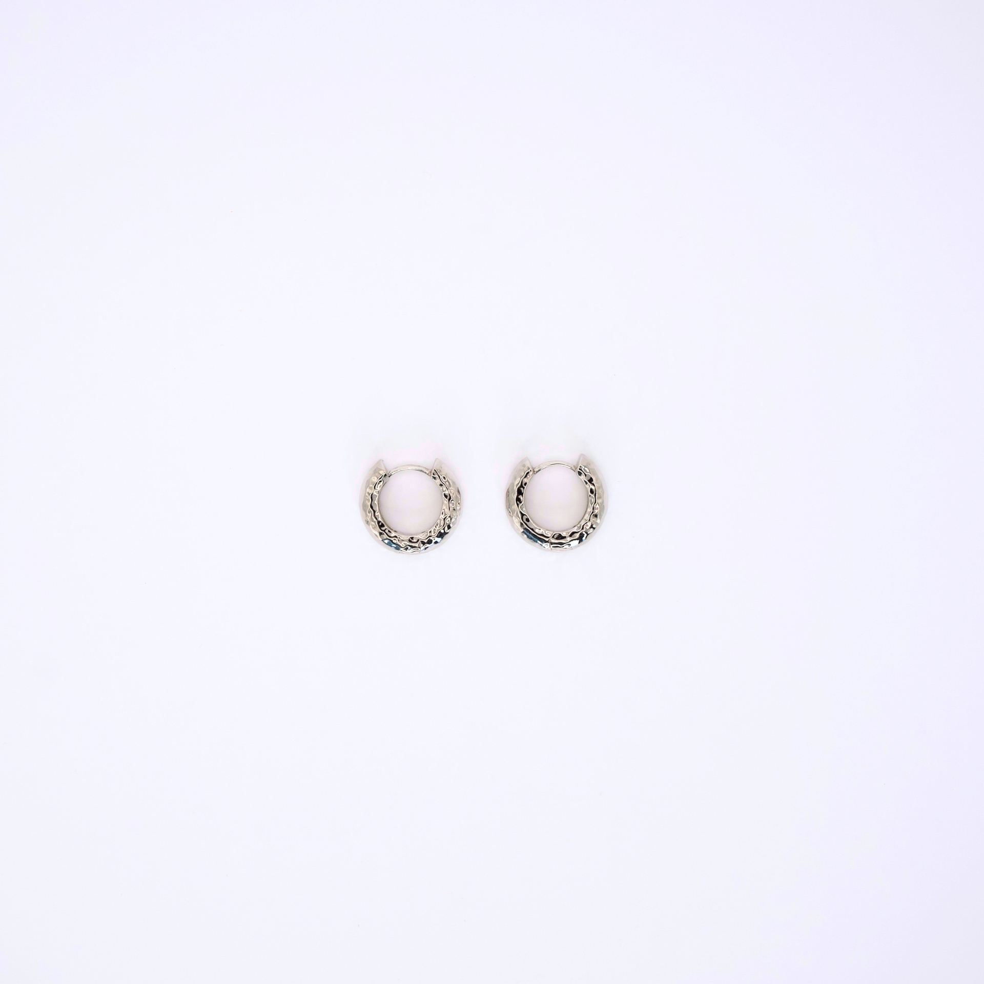 Hammered Silver Hoops