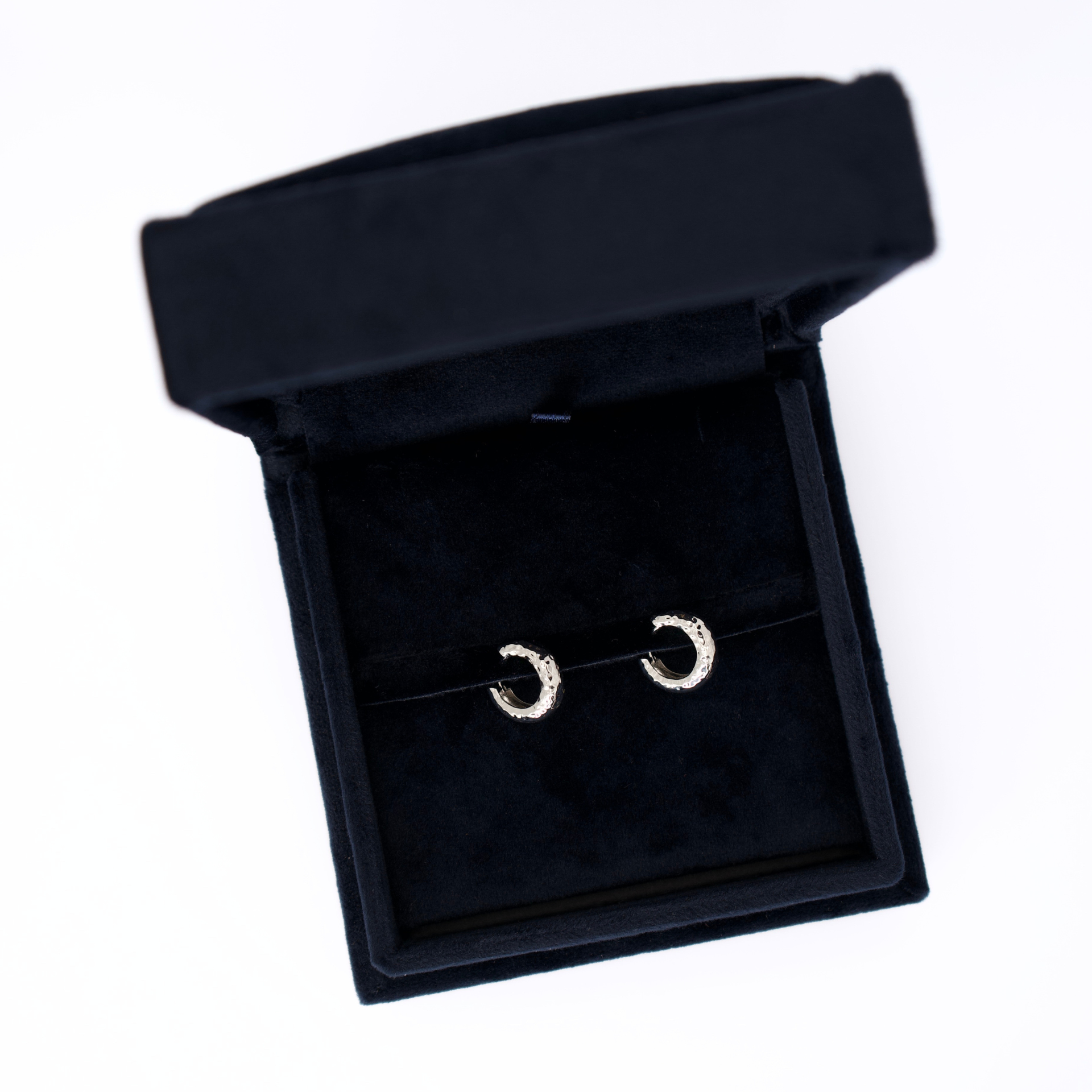 Hammered Silver Hoops