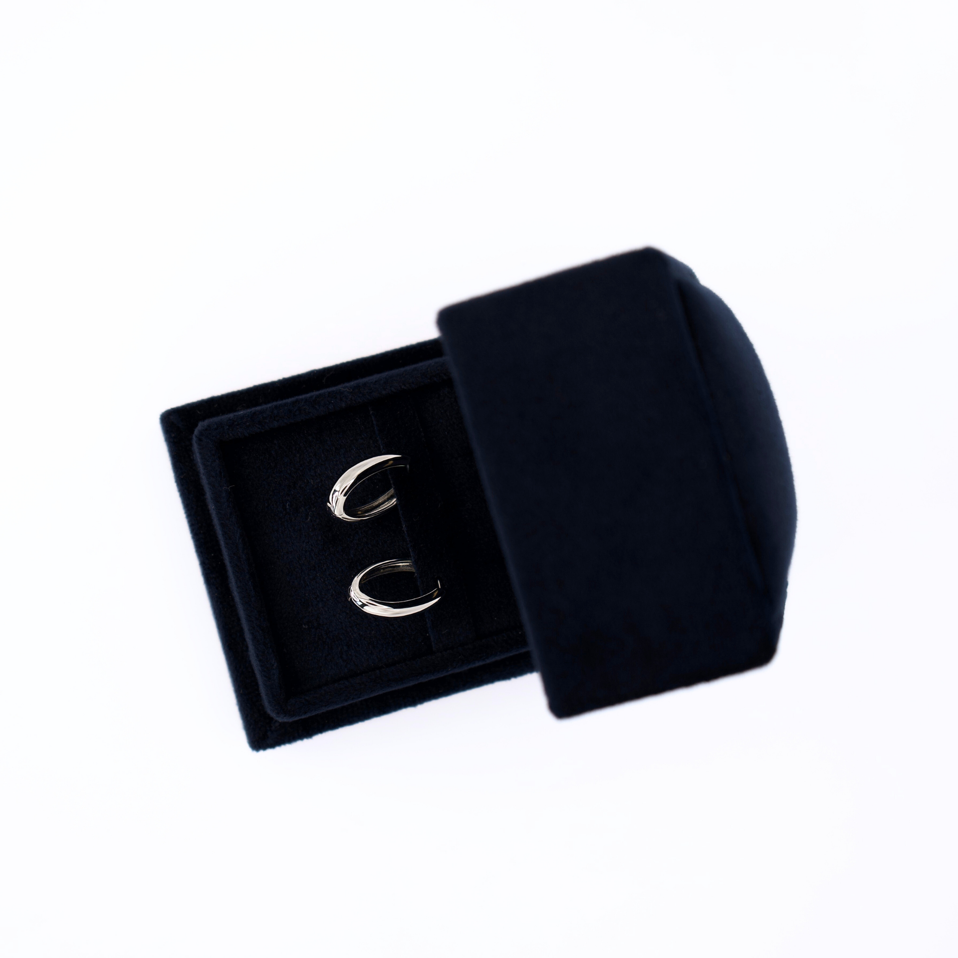 Skinny Oval Silver Hoops