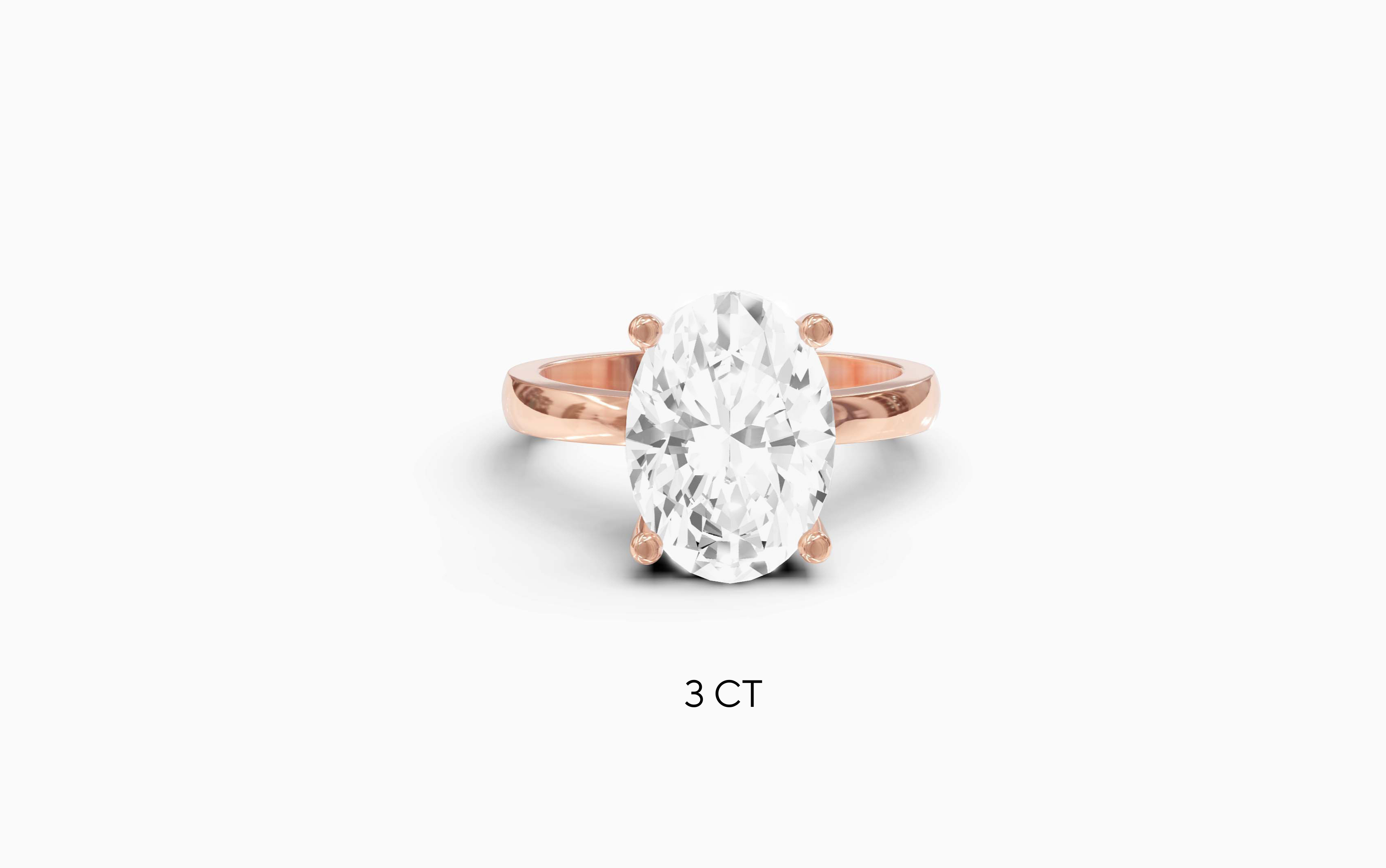 "The Hailey" Oval Solitaire Ring in Rose Gold