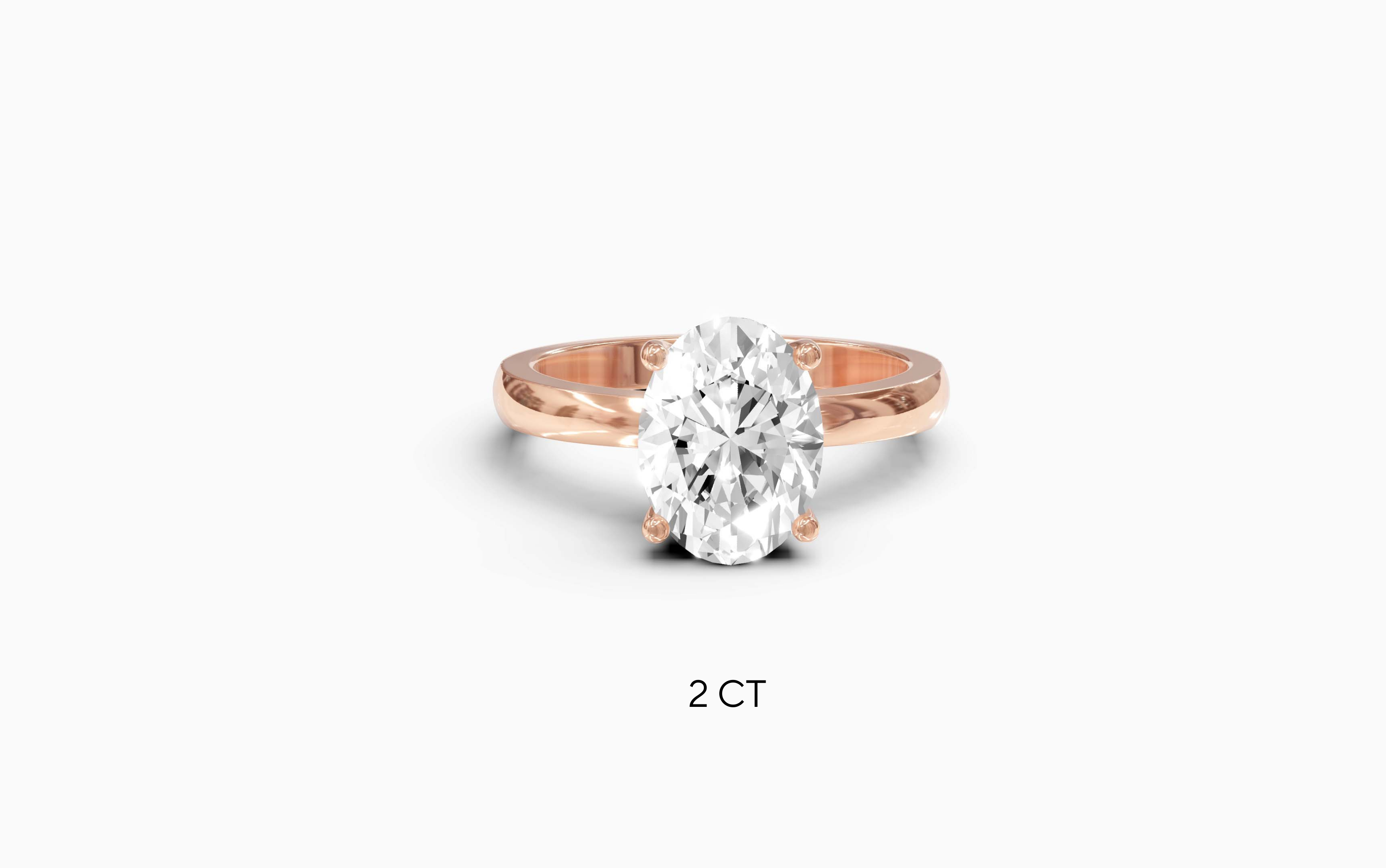 "The Hailey" Oval Solitaire Ring in Rose Gold