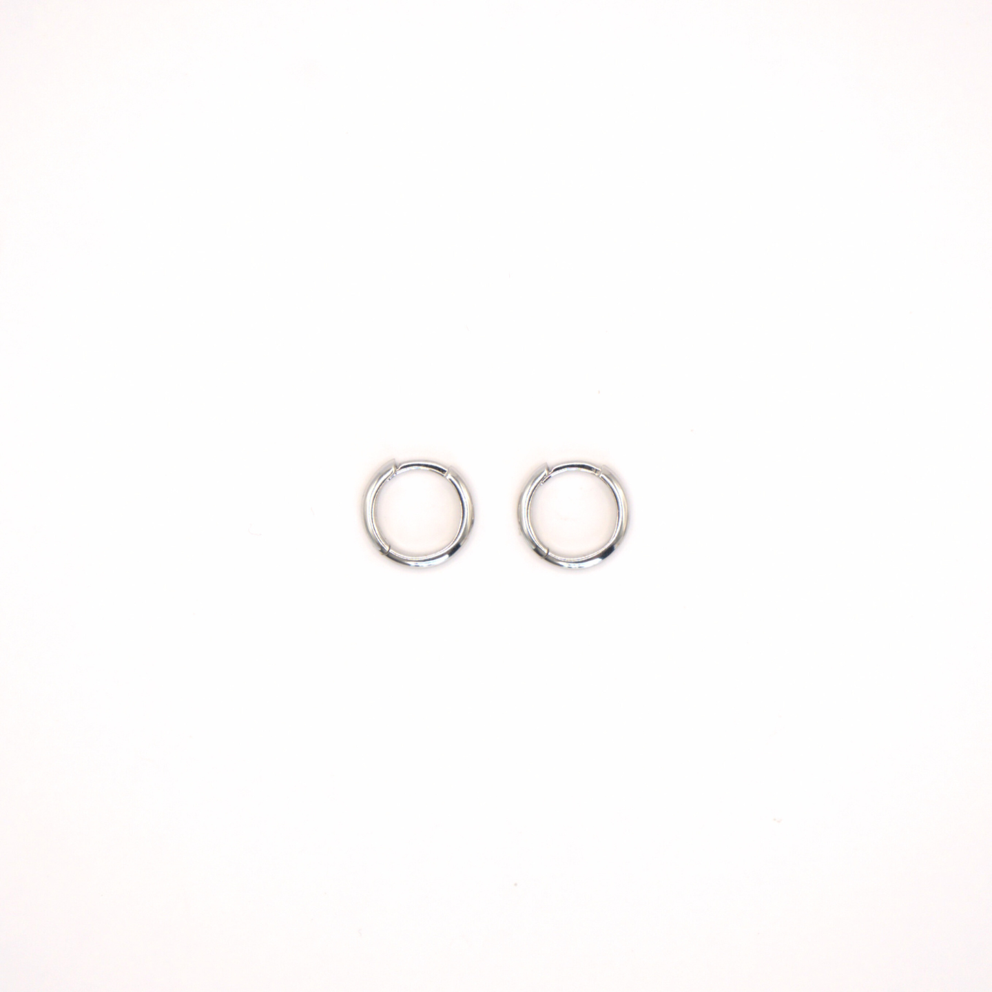 Tiny White Gold Huggies