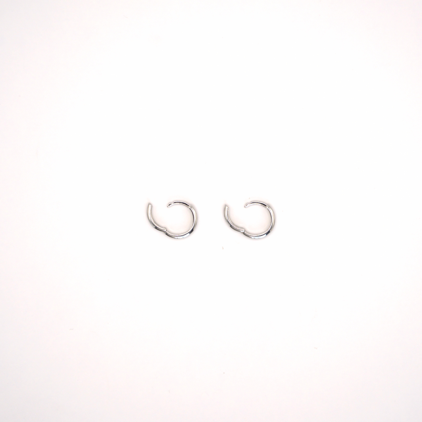 Tiny White Gold Huggies