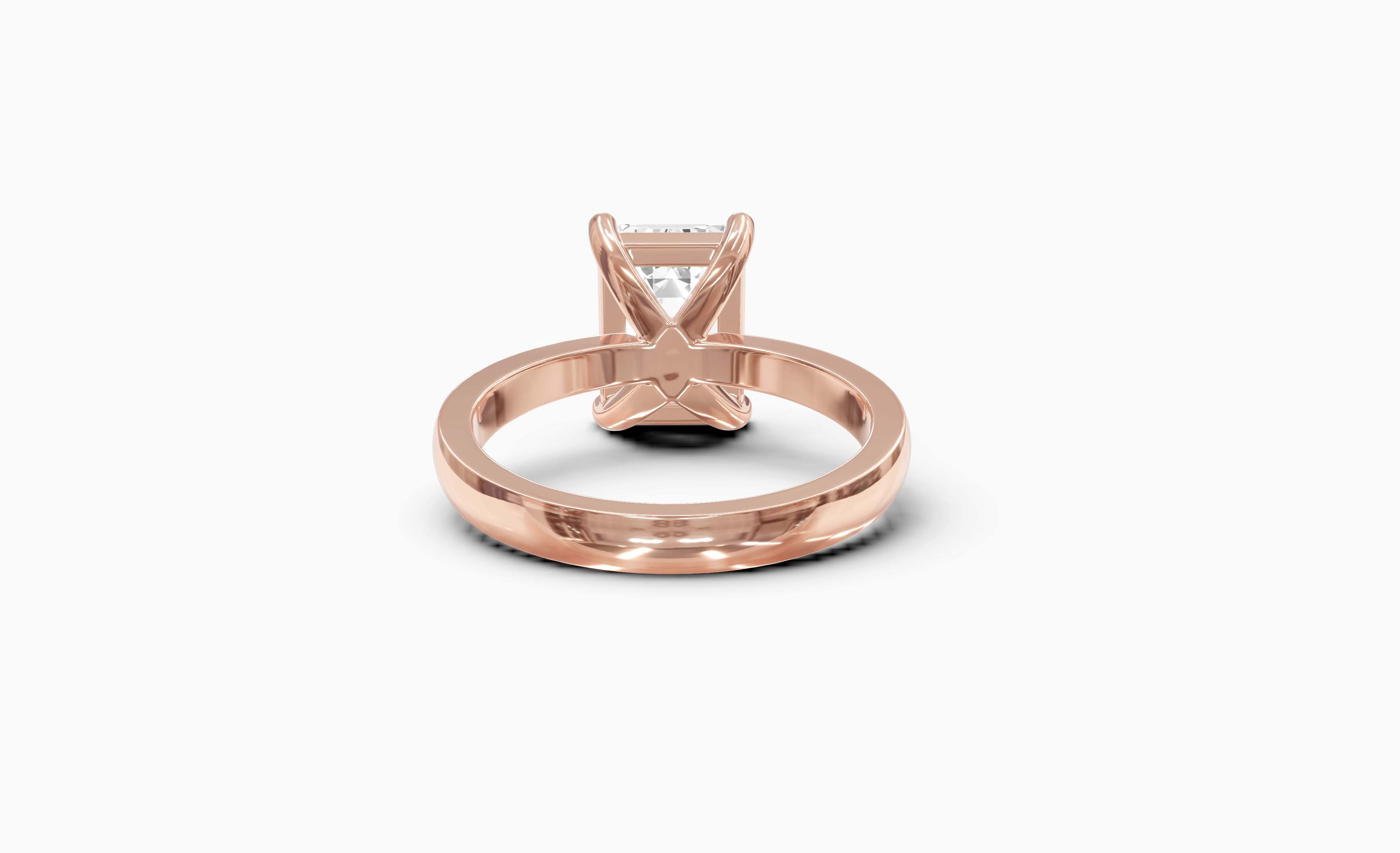 "The Sofia" Classic Version, Emerald Cut Solitaire Ring in Rose Gold