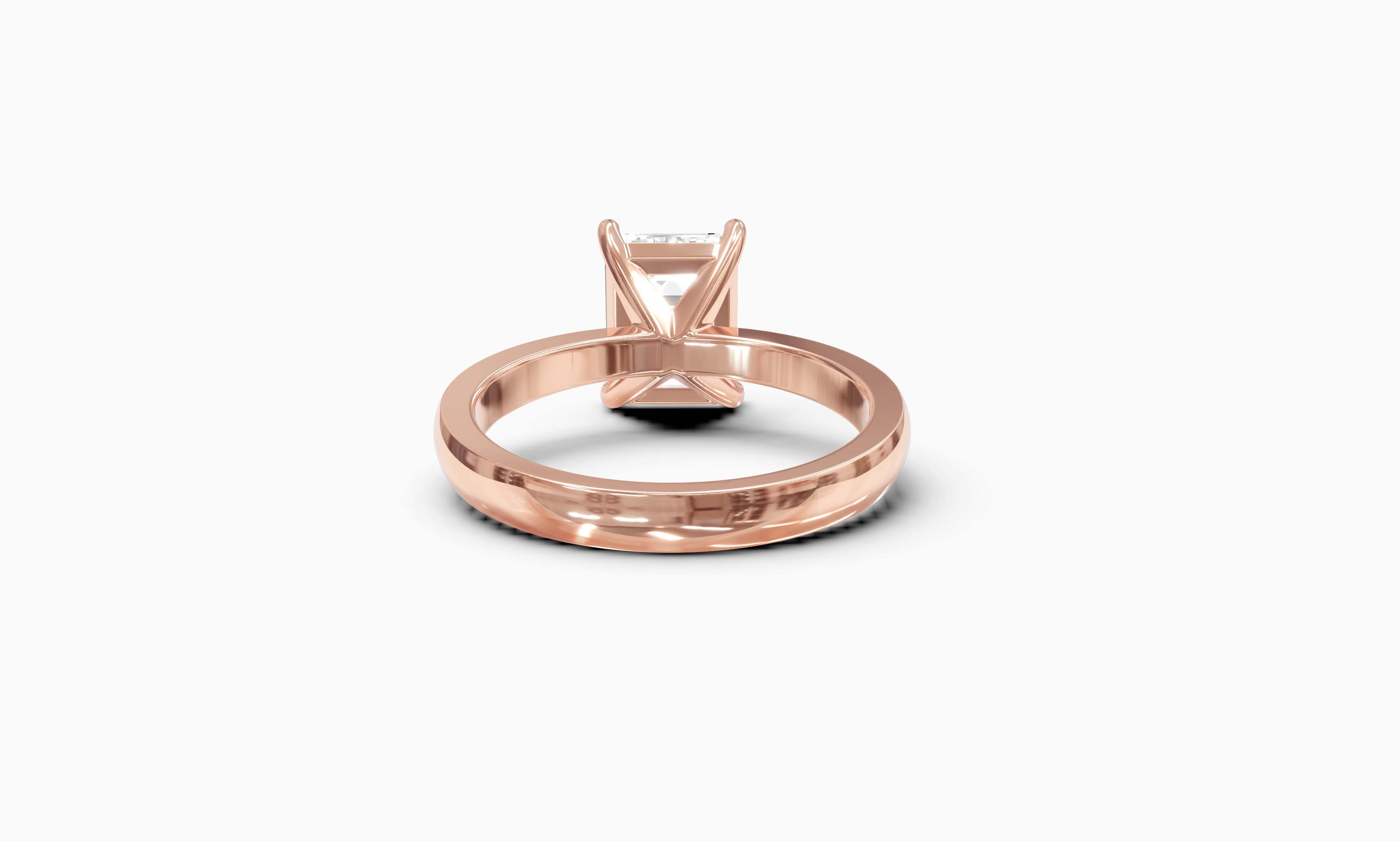 "The Sofia" Classic Version, Emerald Cut Solitaire Ring in Rose Gold