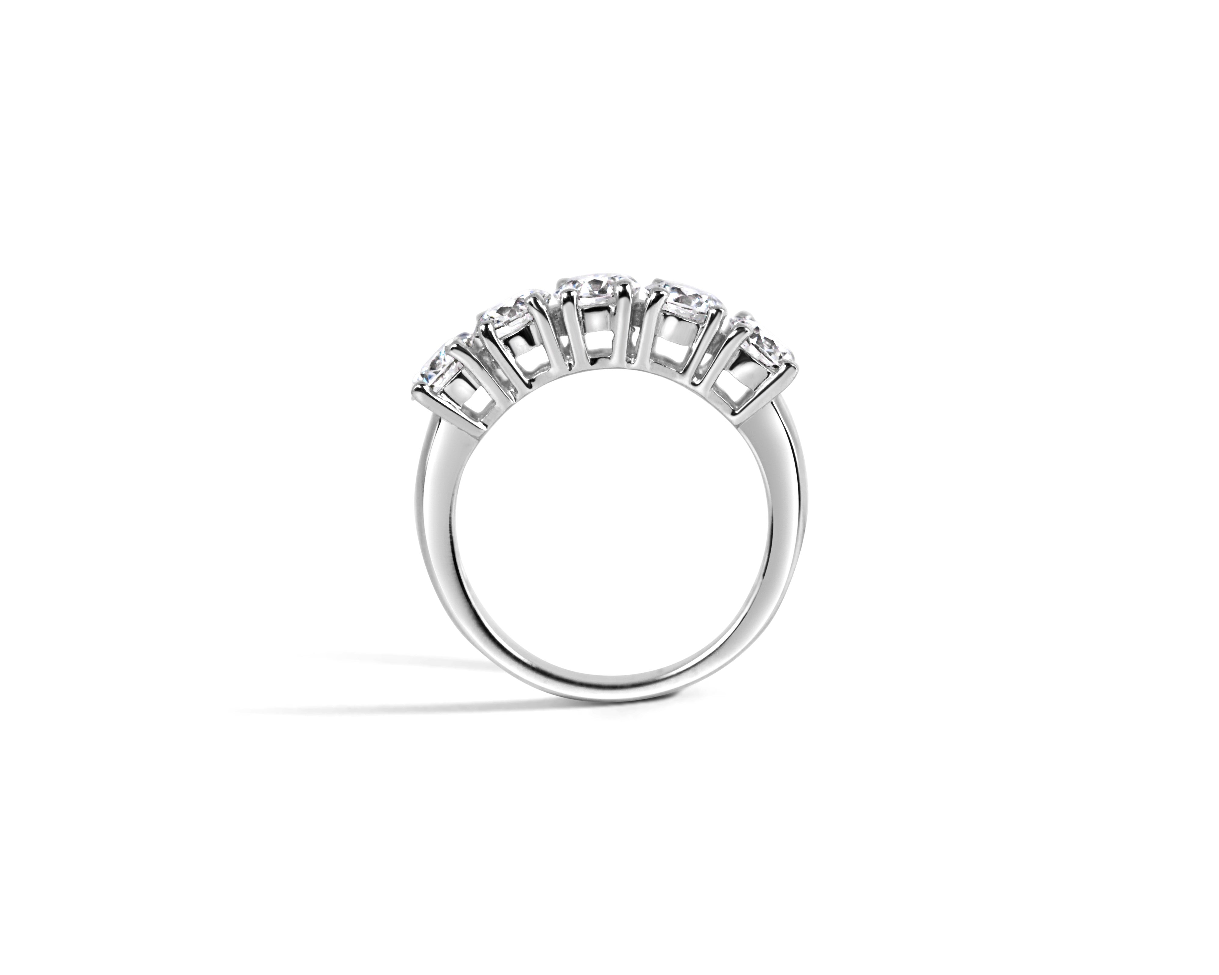 "Five is better than one" Round Five-Stone Ring