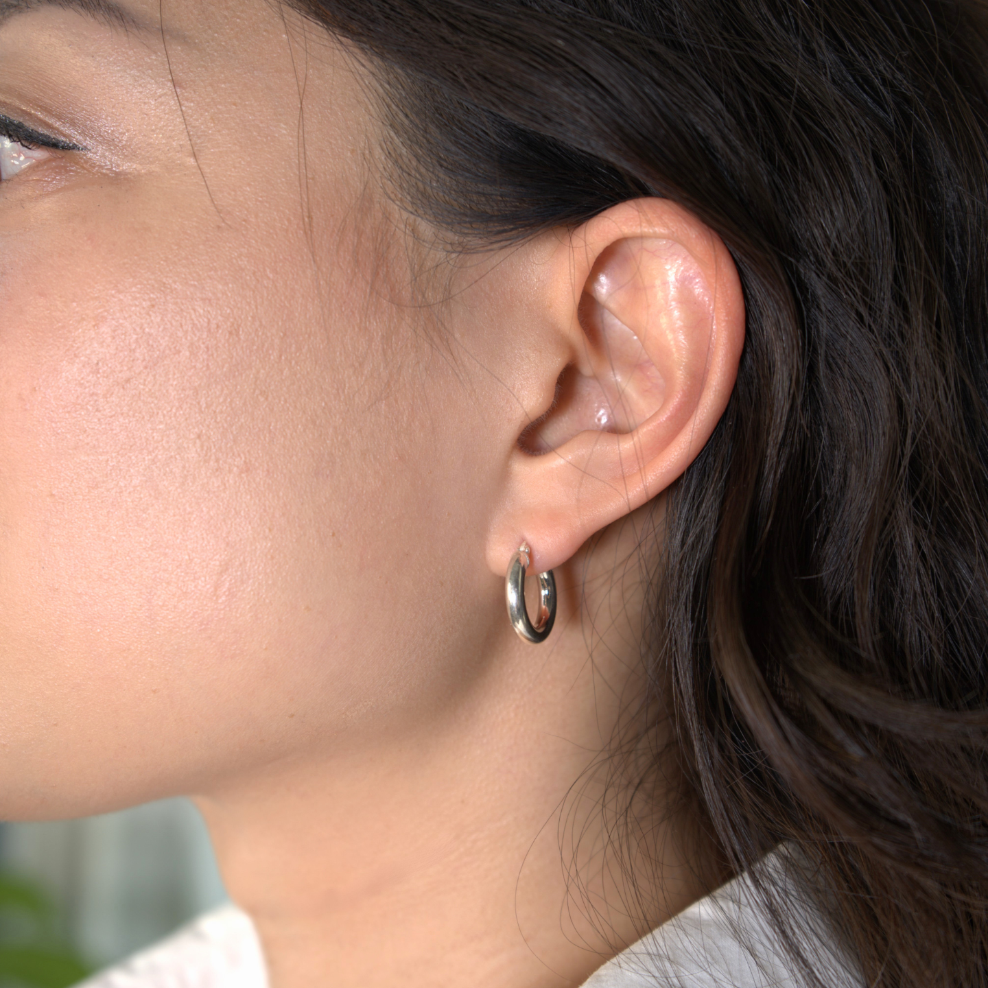 Skinny Silver Hoops