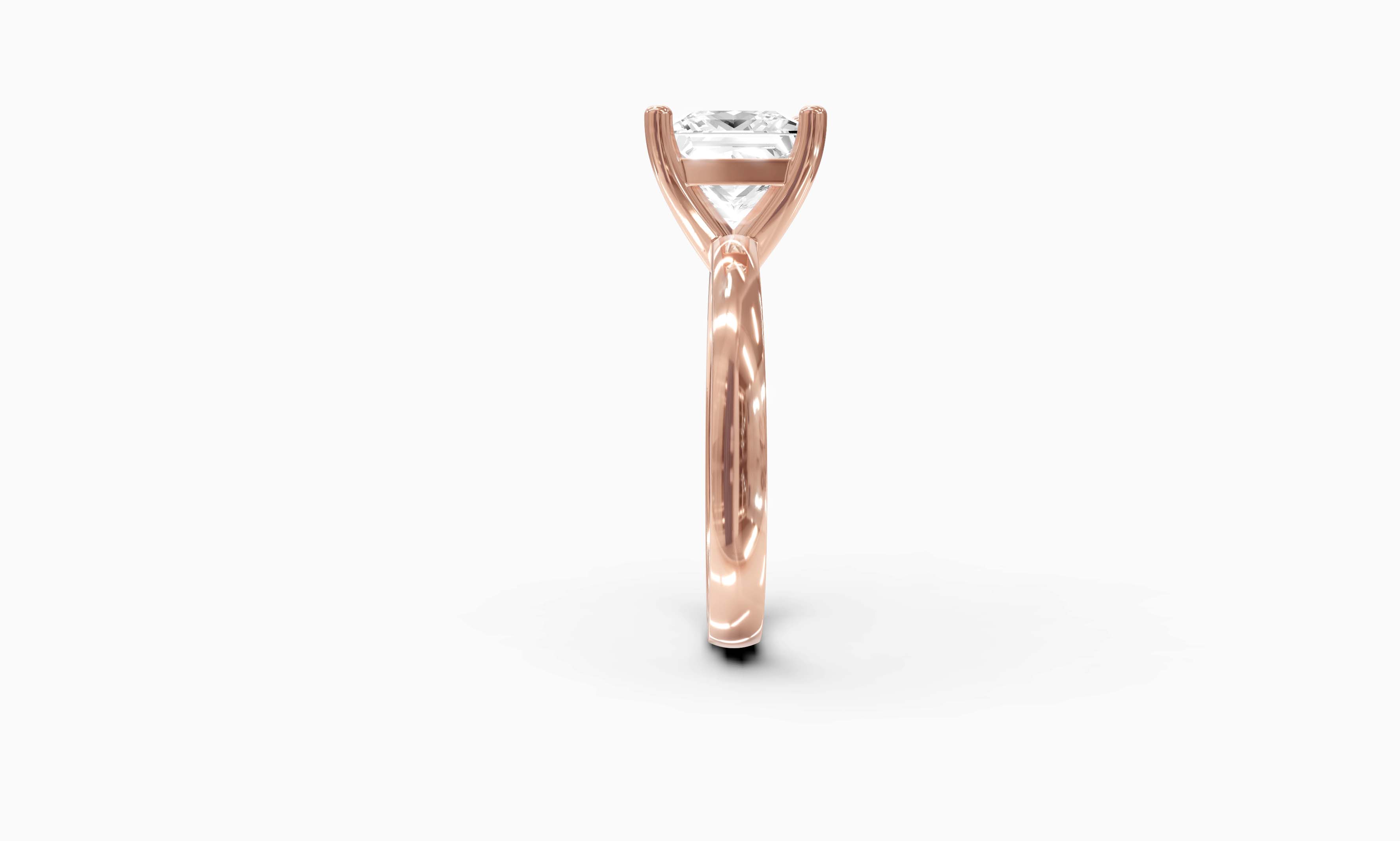 "Principessa" Princess Solitaire Ring in Rose Gold