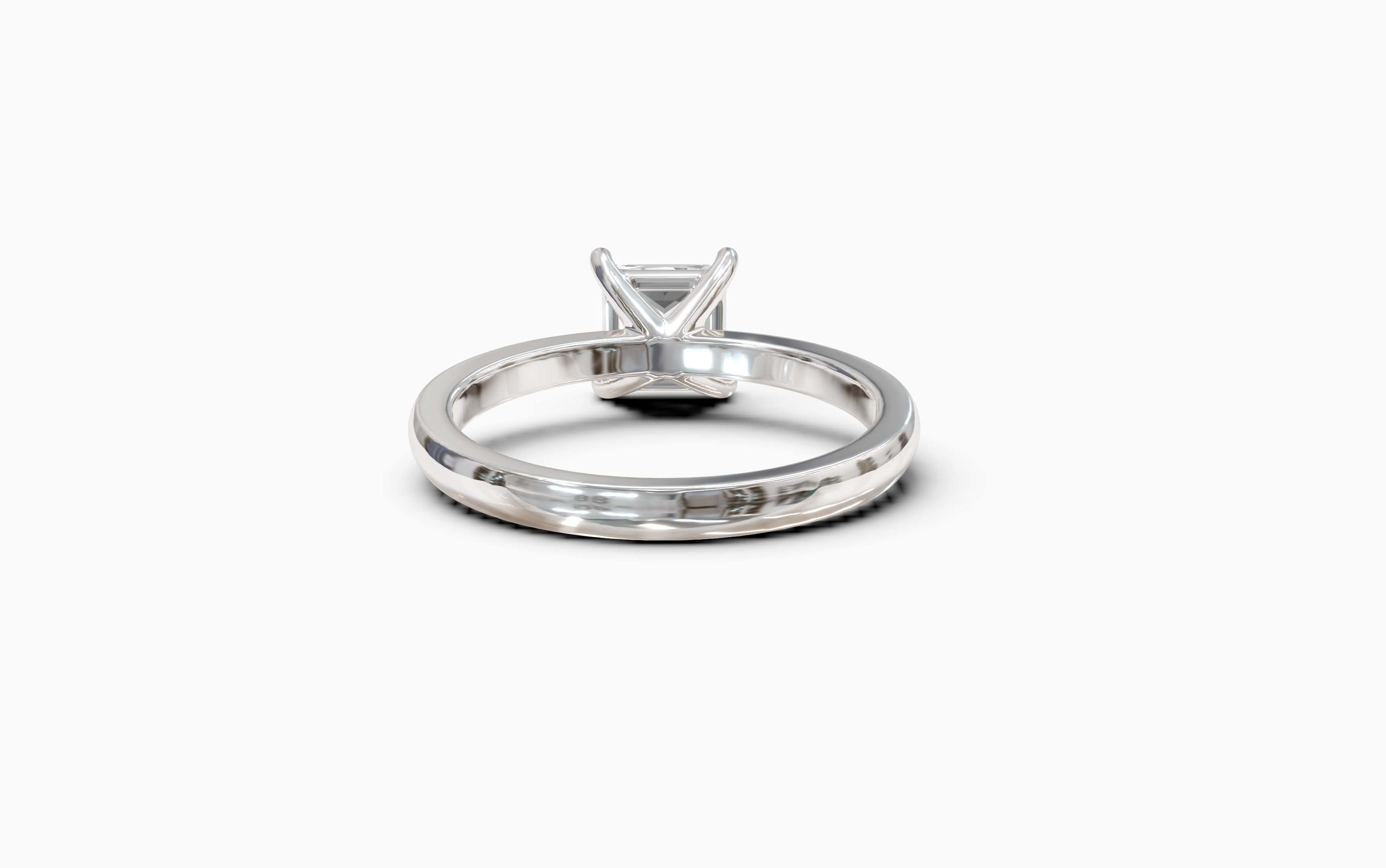 "Principessa" Princess Solitaire Ring in White Gold