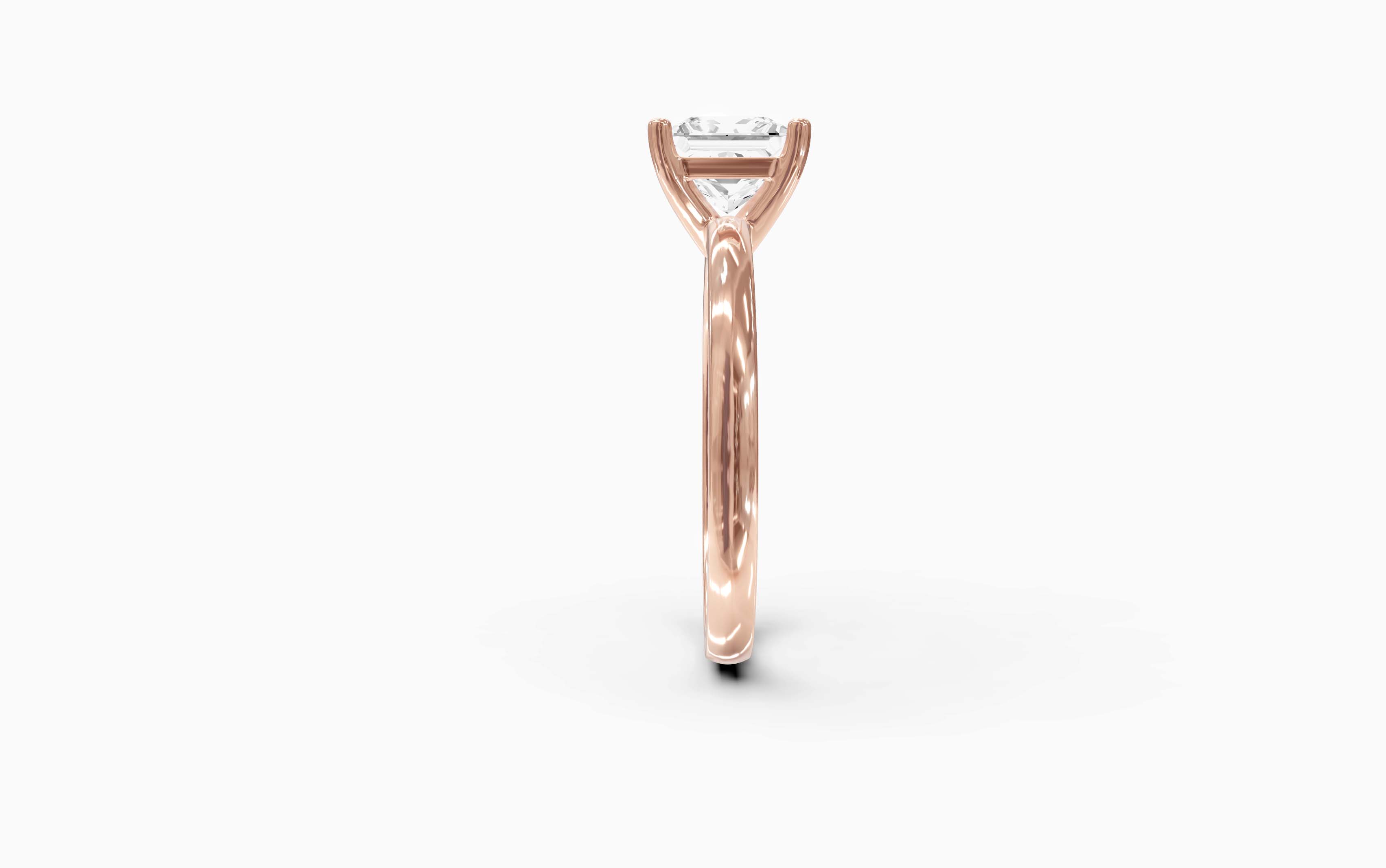 "Principessa" Princess Solitaire Ring in Rose Gold
