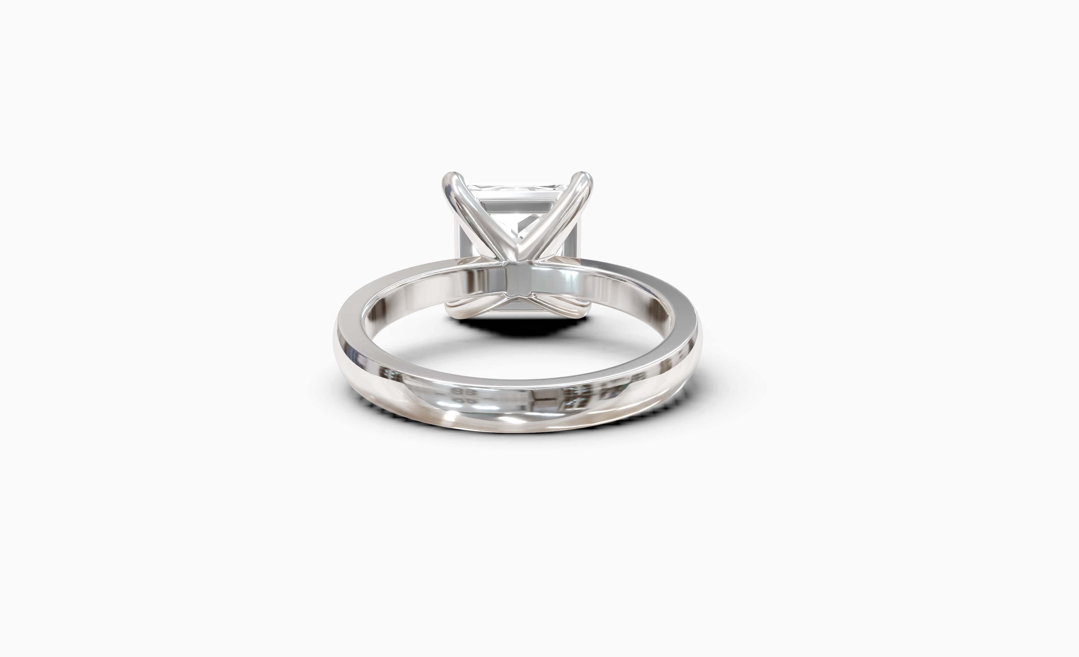 "Principessa" Princess Solitaire Ring in White Gold