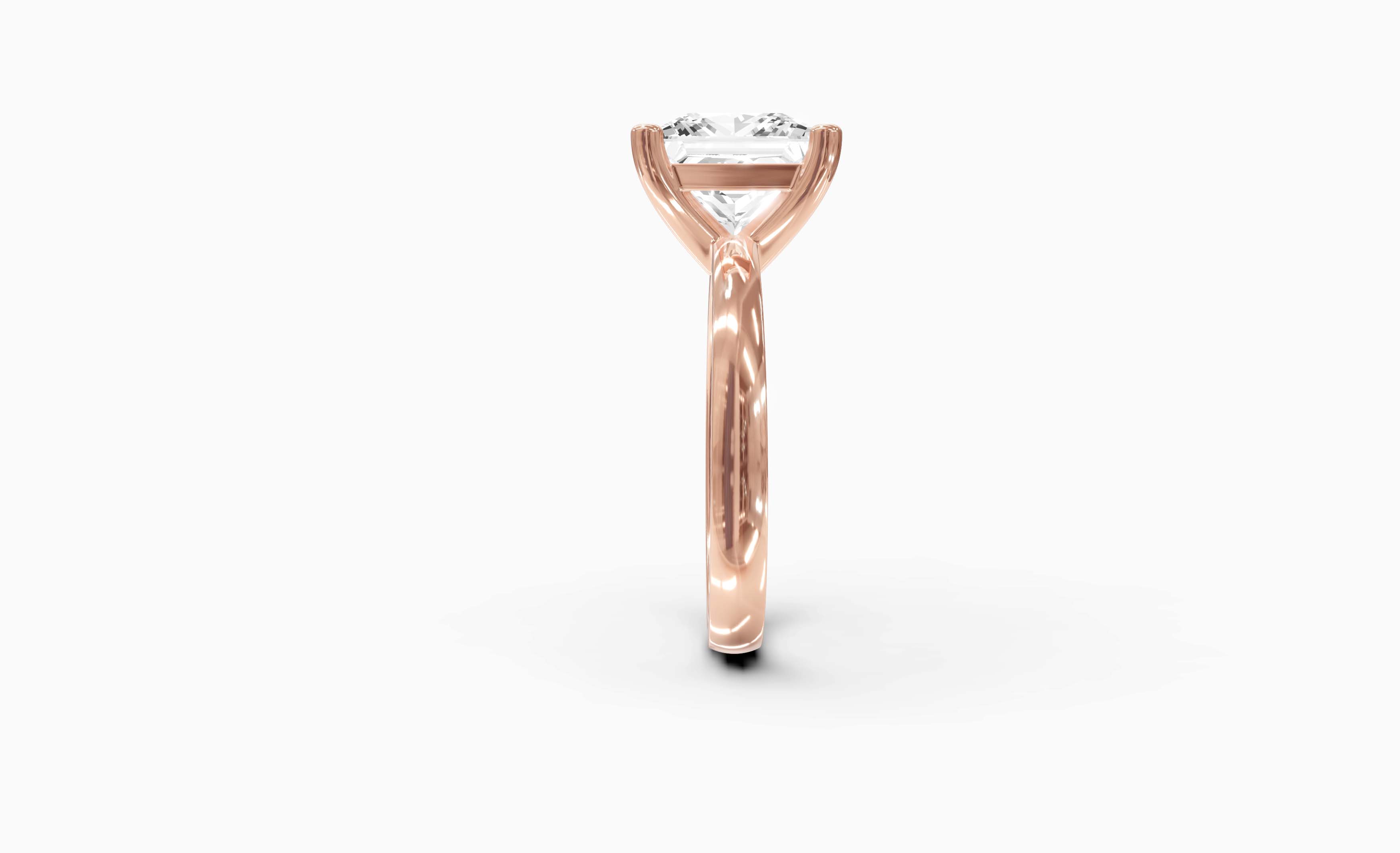 "Principessa" Princess Solitaire Ring in Rose Gold