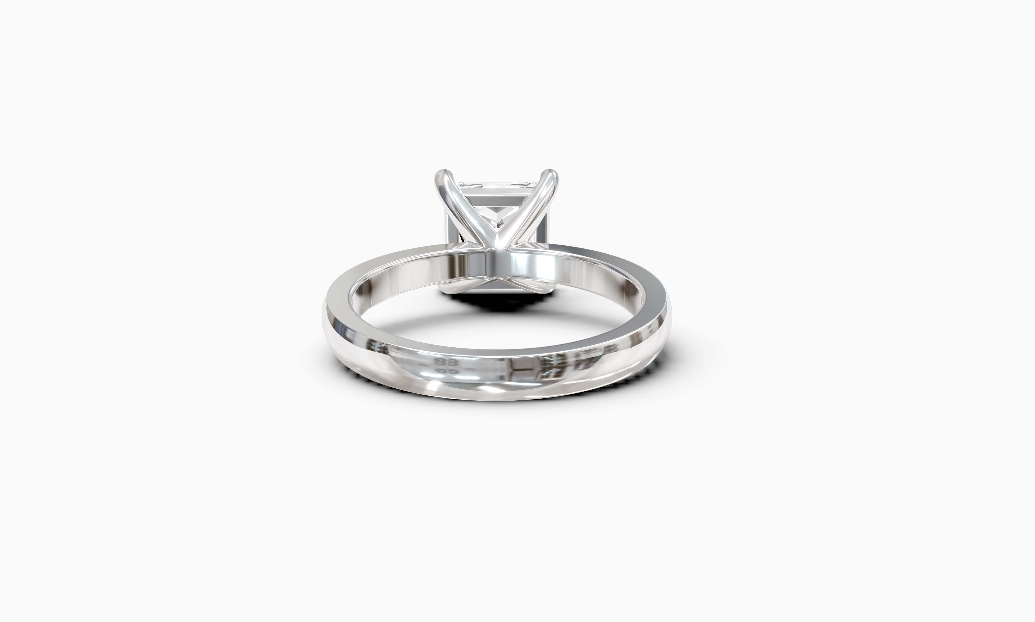 "Principessa" Princess Solitaire Ring in White Gold