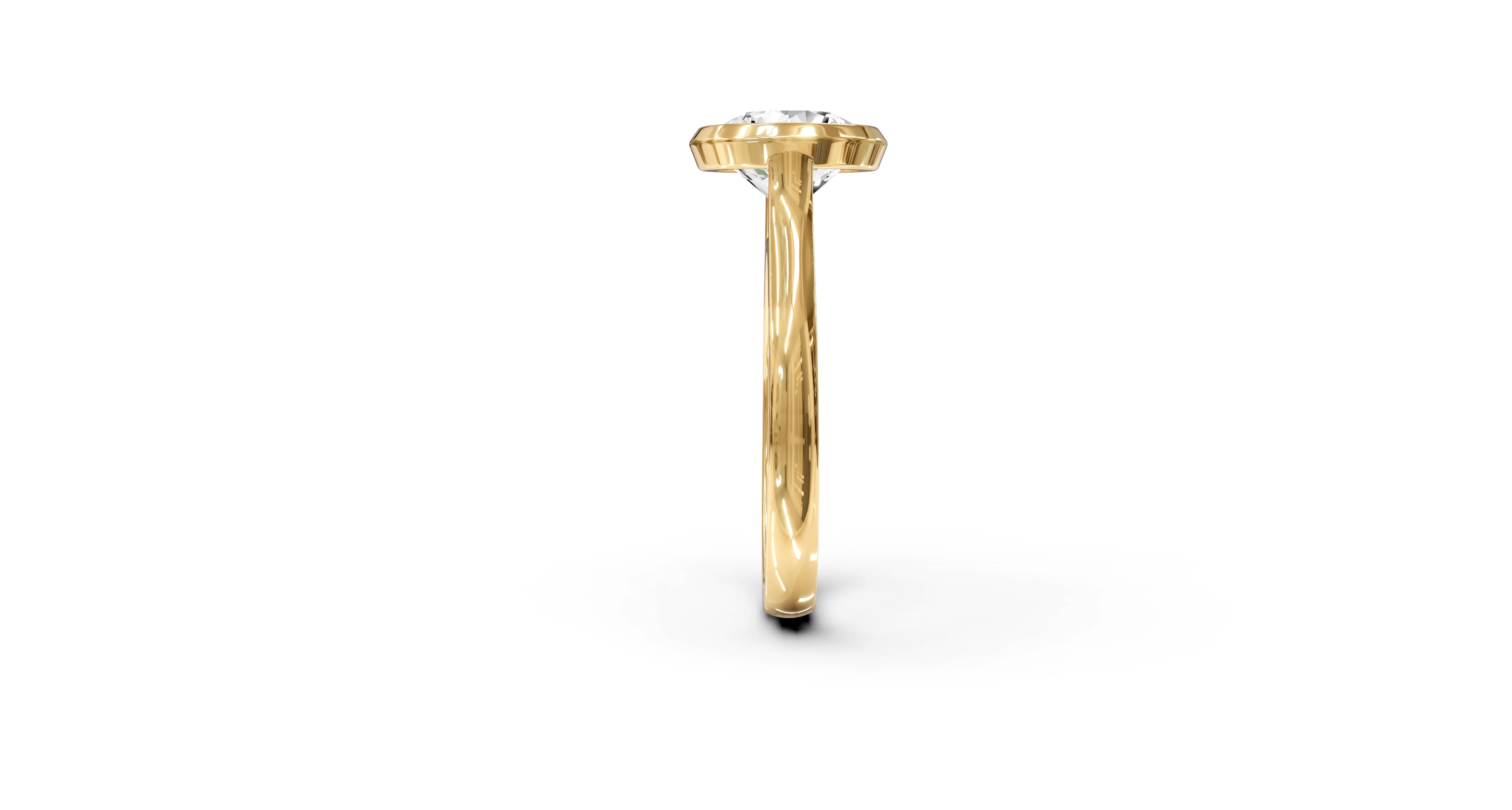 "Modern Perfection" Round Bezel Solitaire Ring in Yellow Gold
