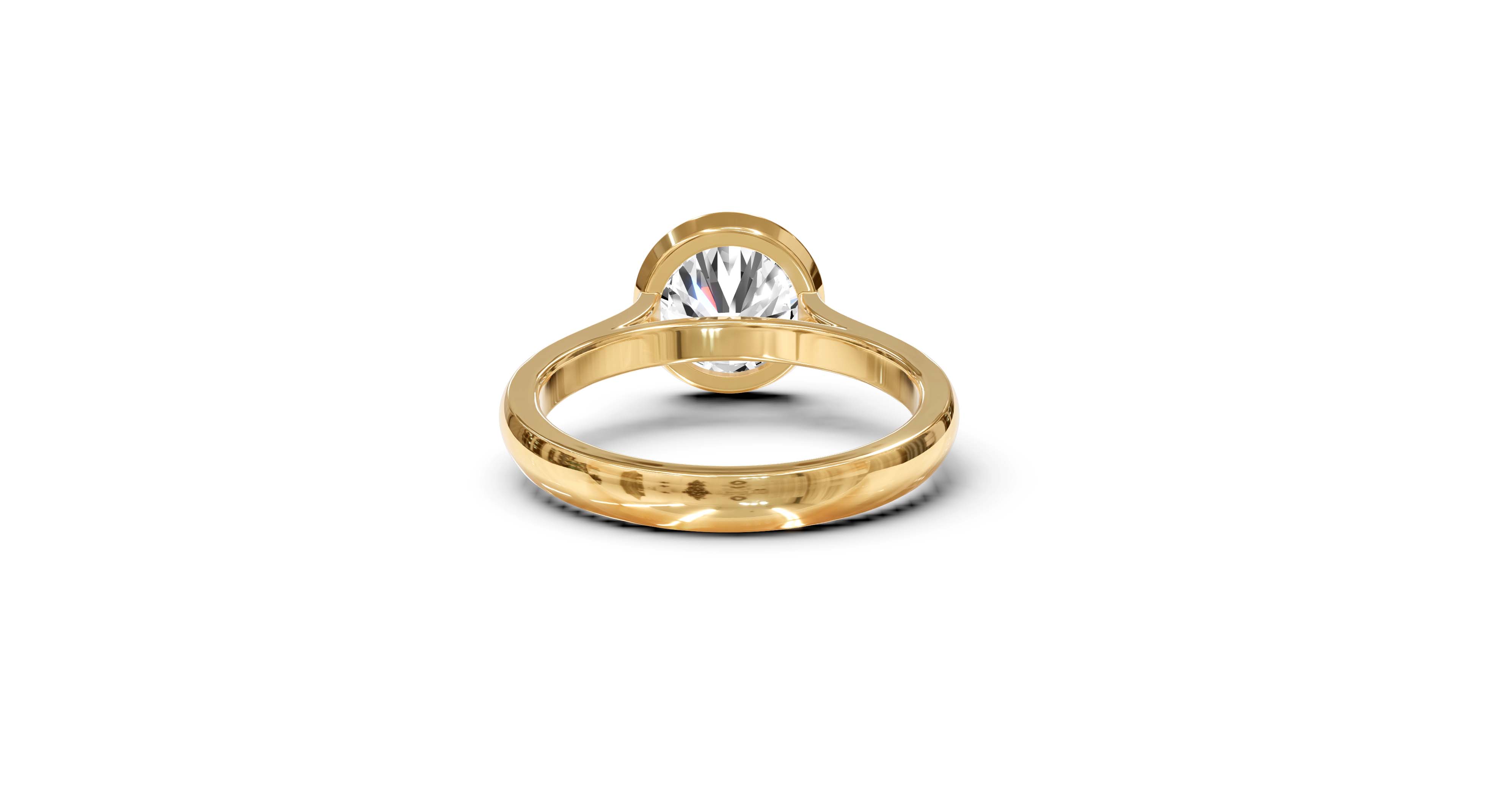 "Modern Perfection" Round Bezel Solitaire Ring in Yellow Gold