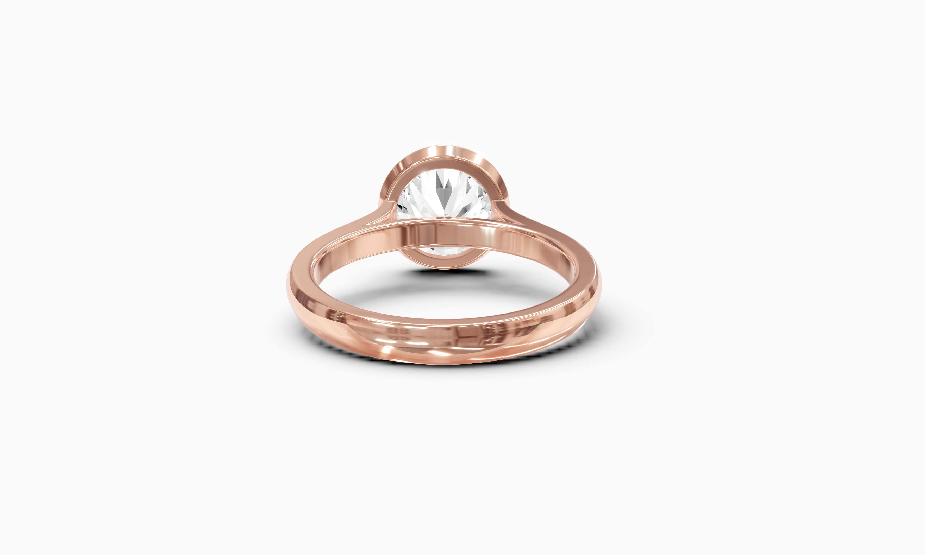 "Modern Perfection" Round Bezel Solitaire Ring in Rose Gold