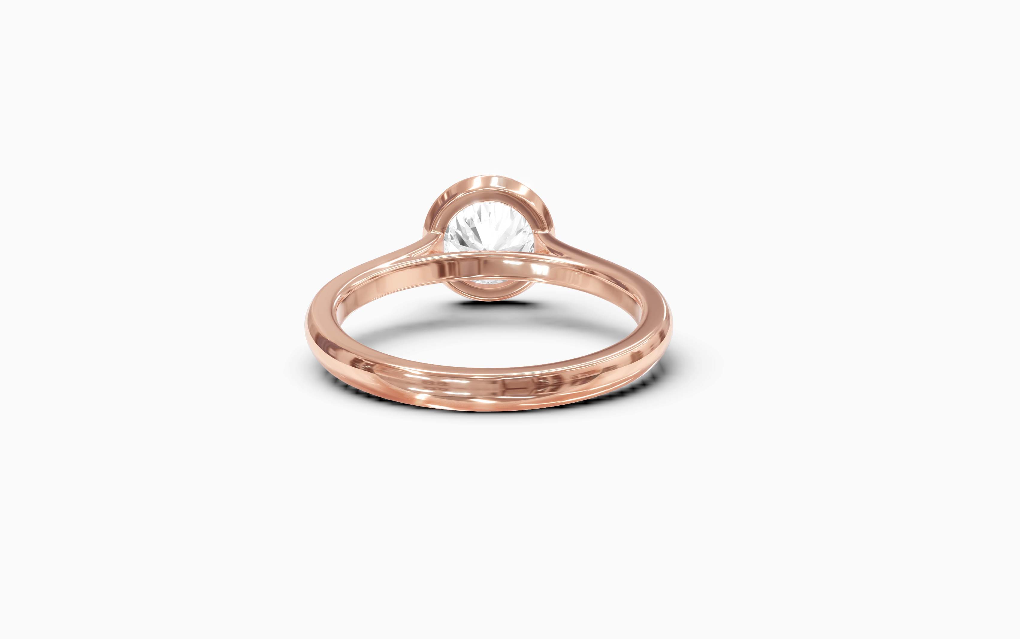 "Modern Perfection" Round Bezel Solitaire Ring in Rose Gold