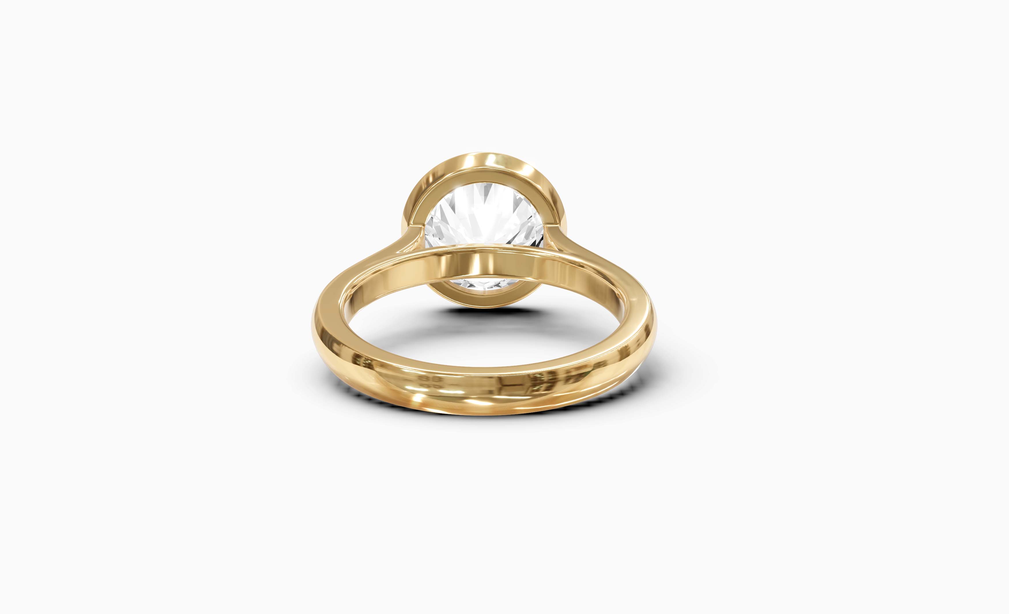 "Modern Perfection" Round Bezel Solitaire Ring in Yellow Gold