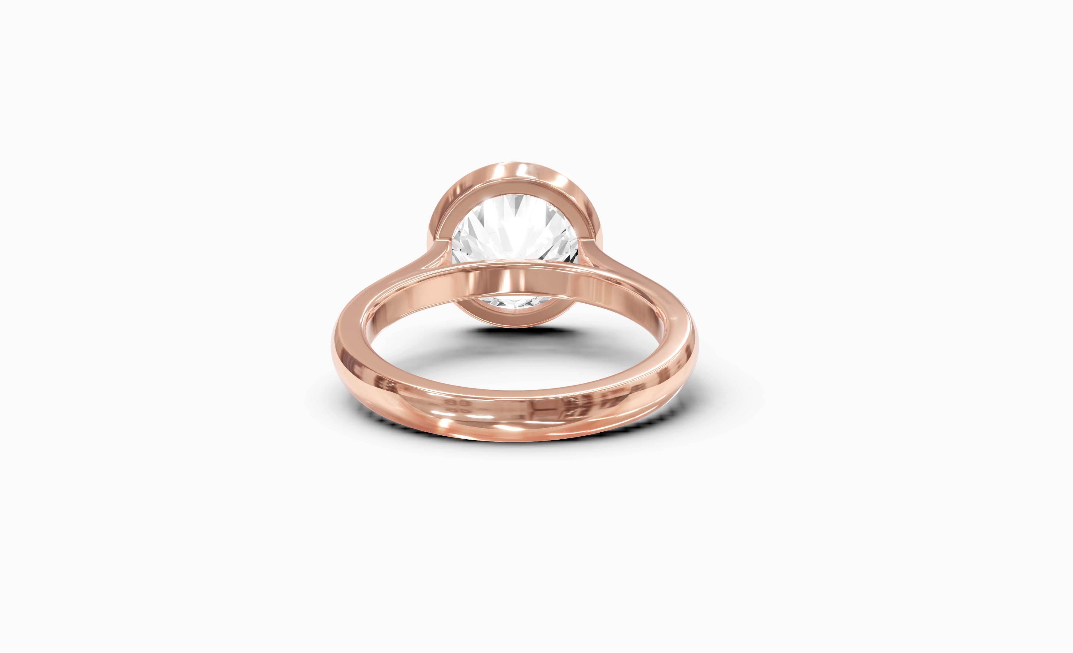 "Modern Perfection" Round Bezel Solitaire Ring in Rose Gold