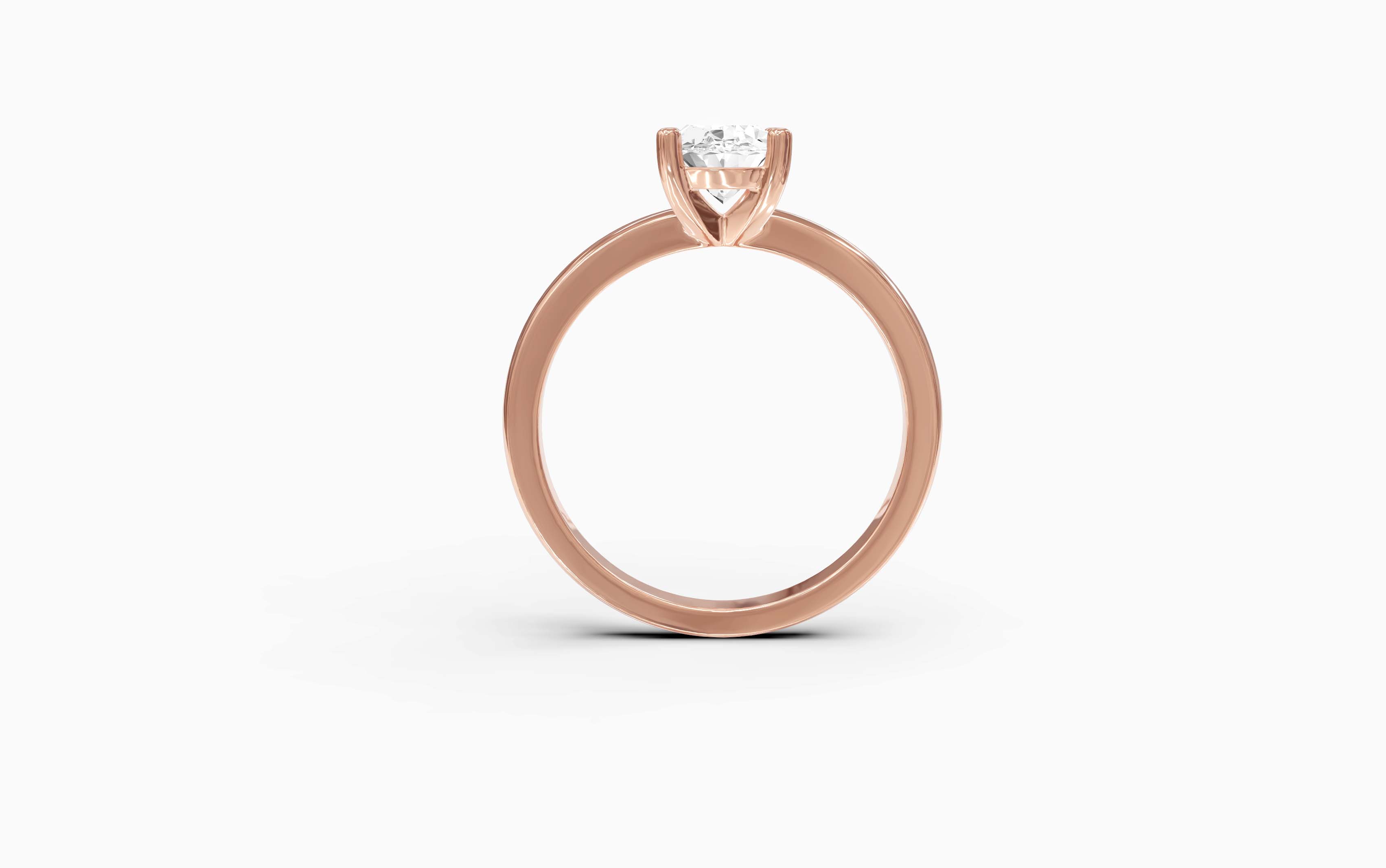 "The Hailey" Oval Solitaire Ring in Rose Gold