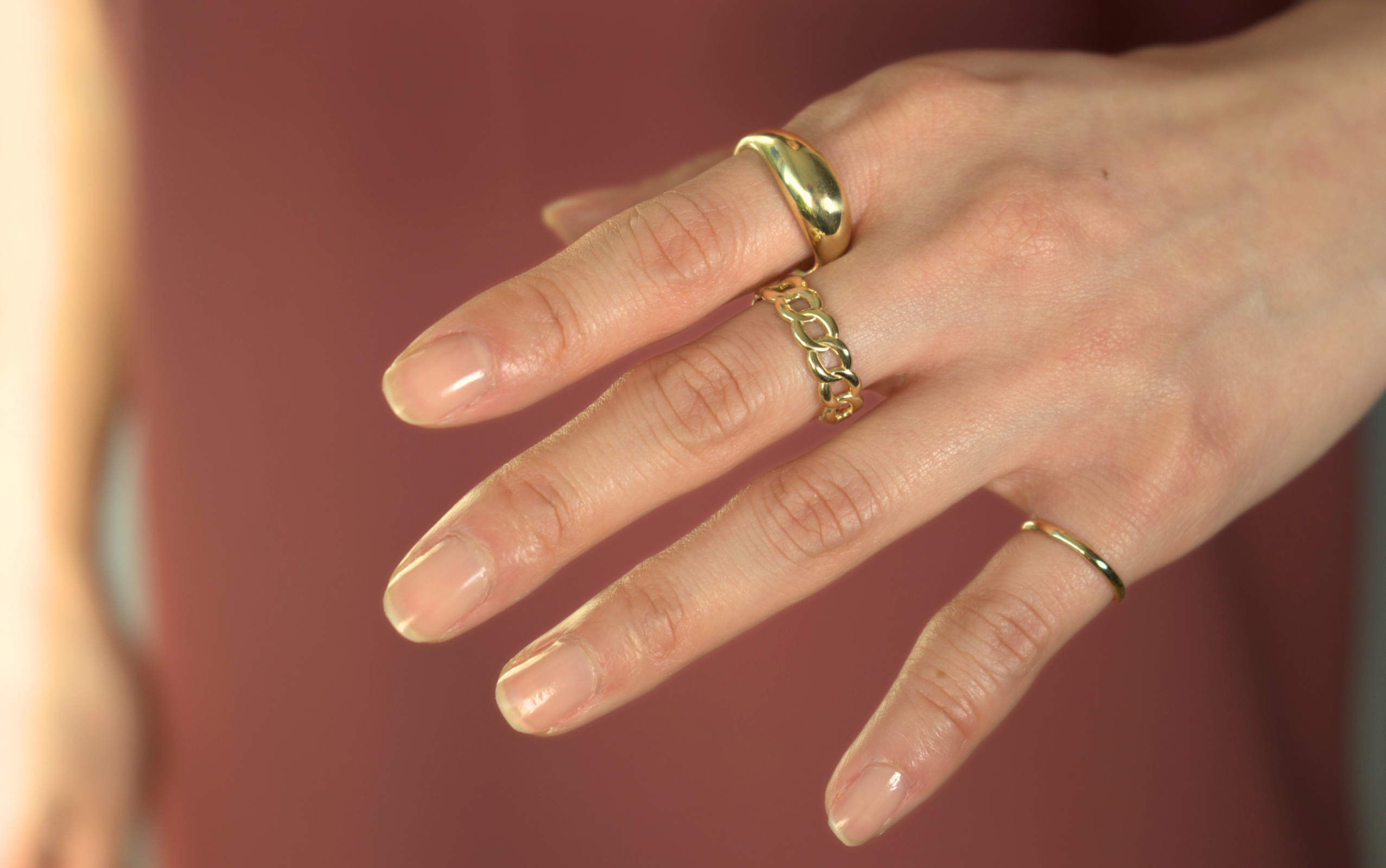Solid Gold Chain Ring