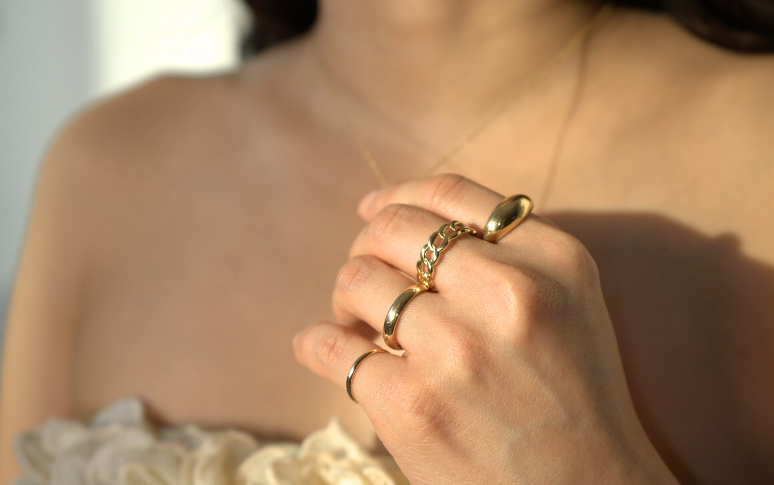 Solid Gold Chain Ring