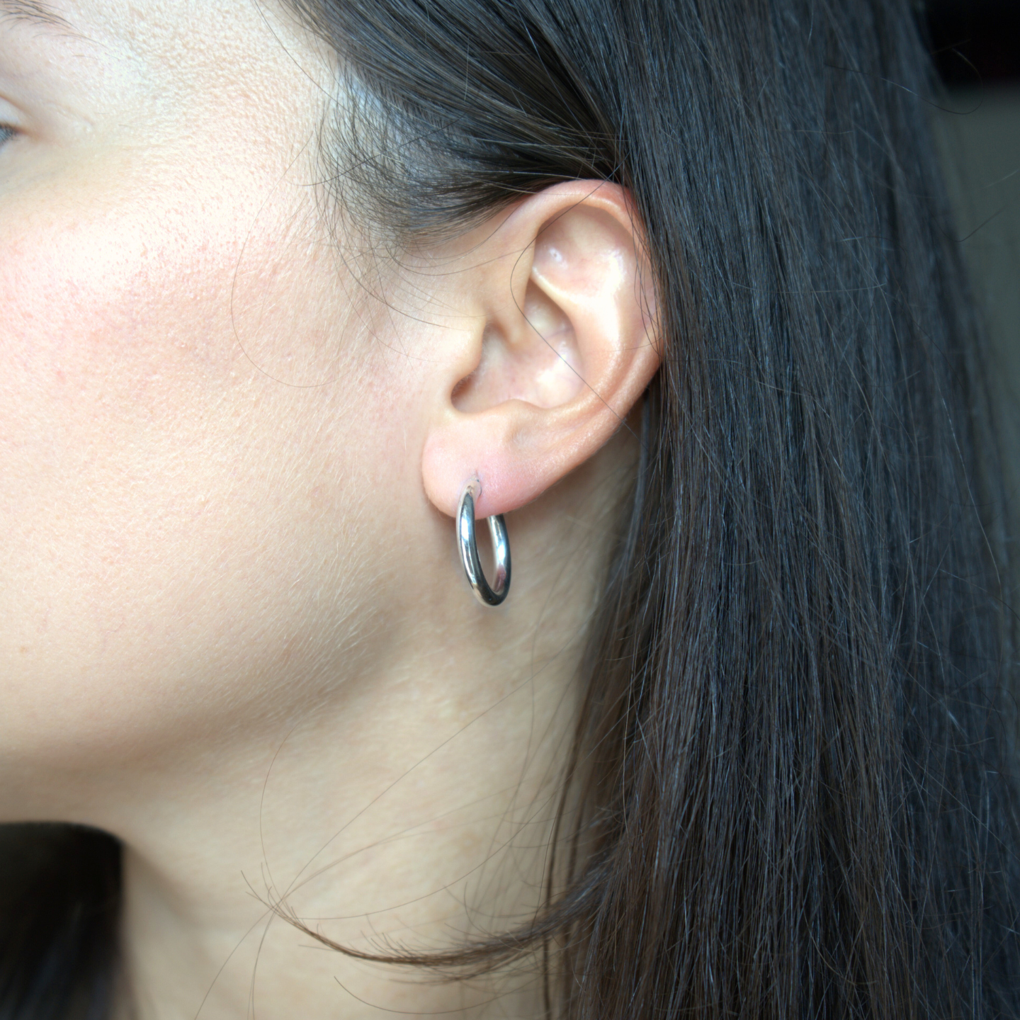 Skinny Silver Hoops