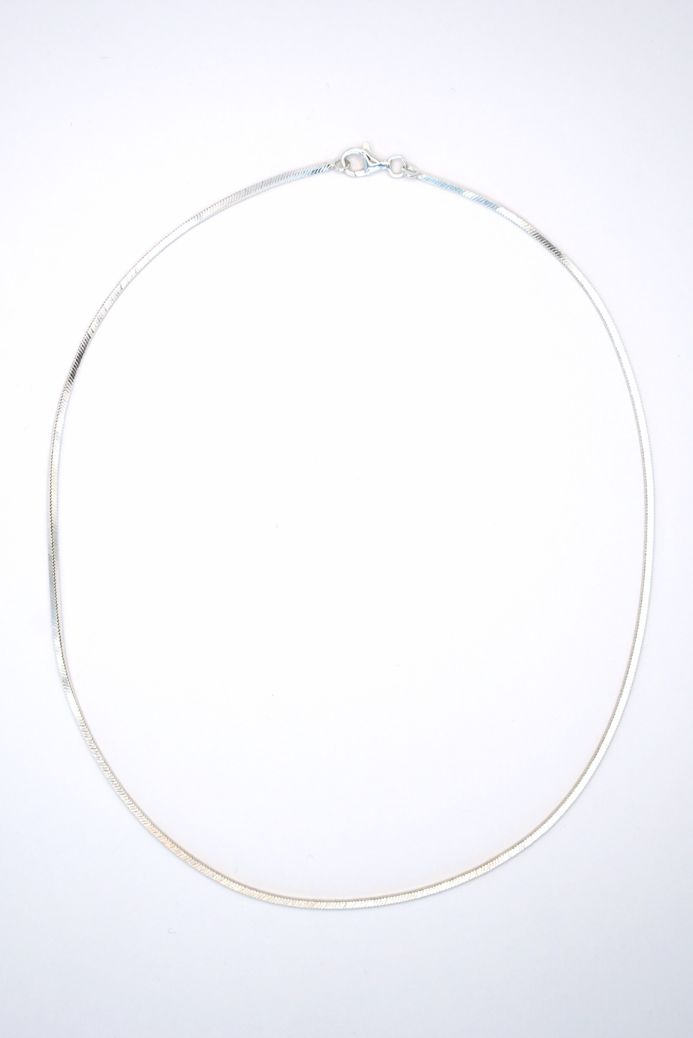 Square Snake Silver Necklace