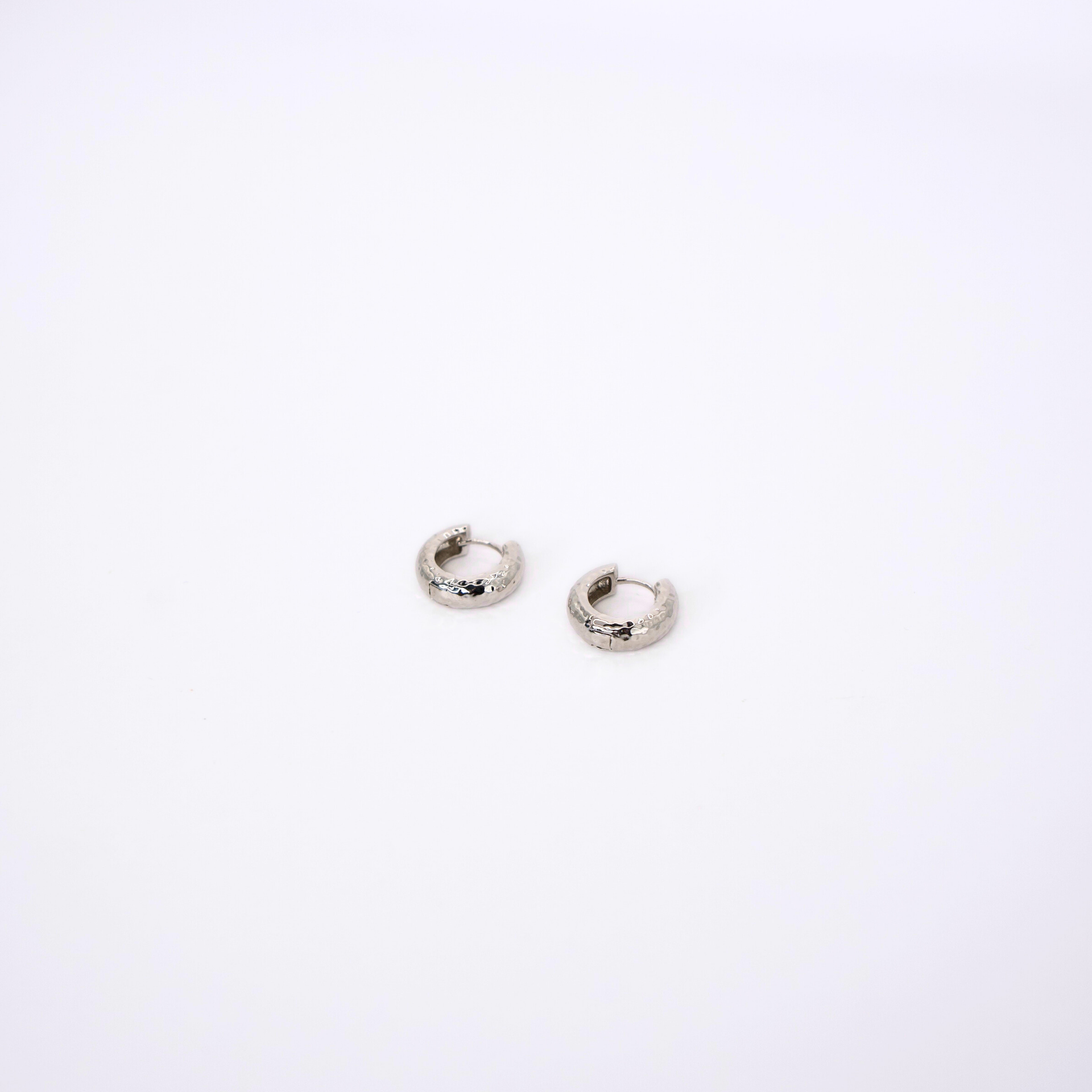 Hammered Silver Hoops