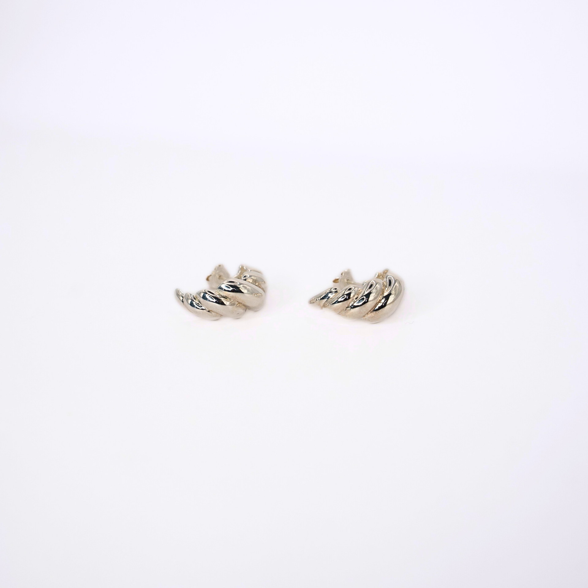 Silver Croissant Earrings