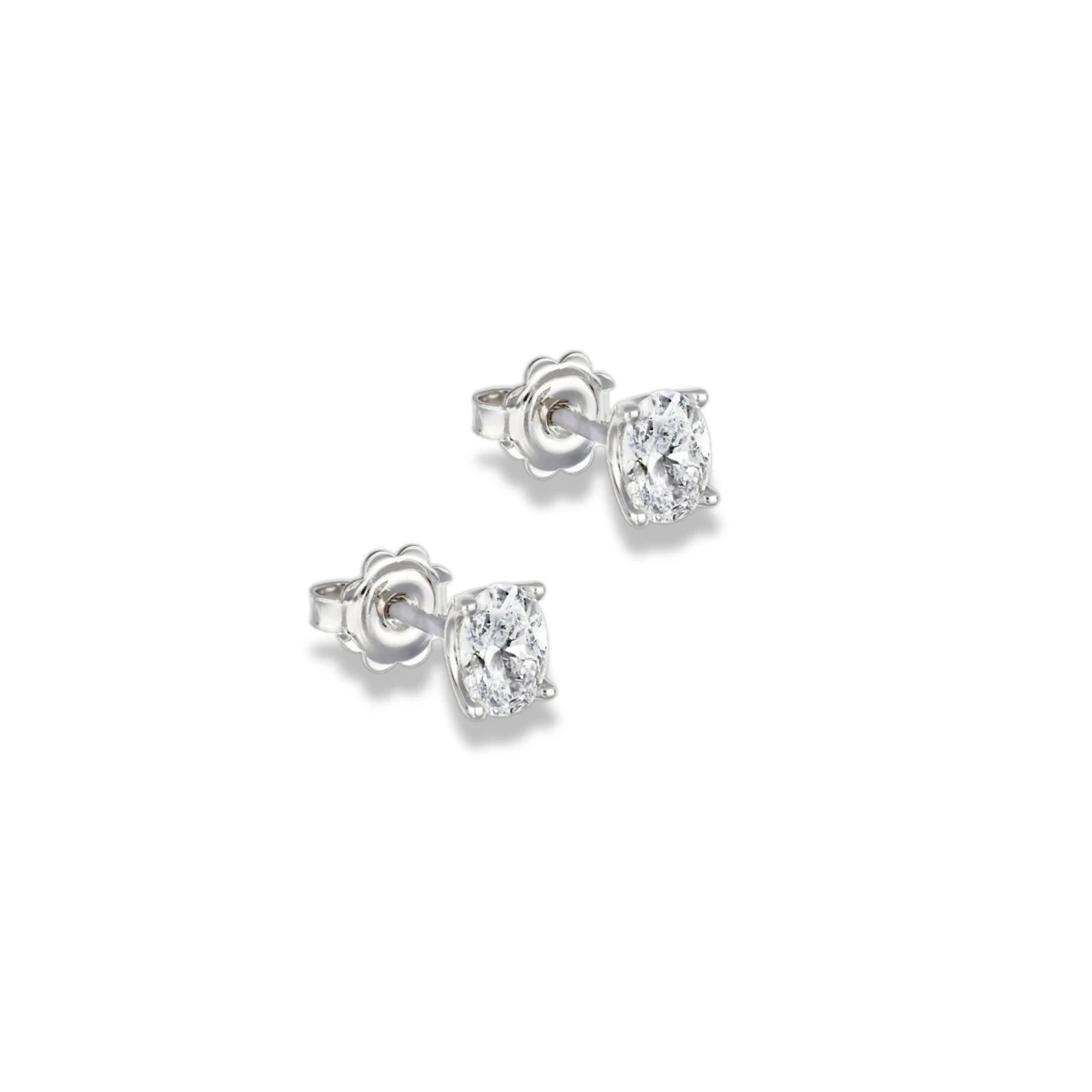 Oval Stud Diamond Earrings