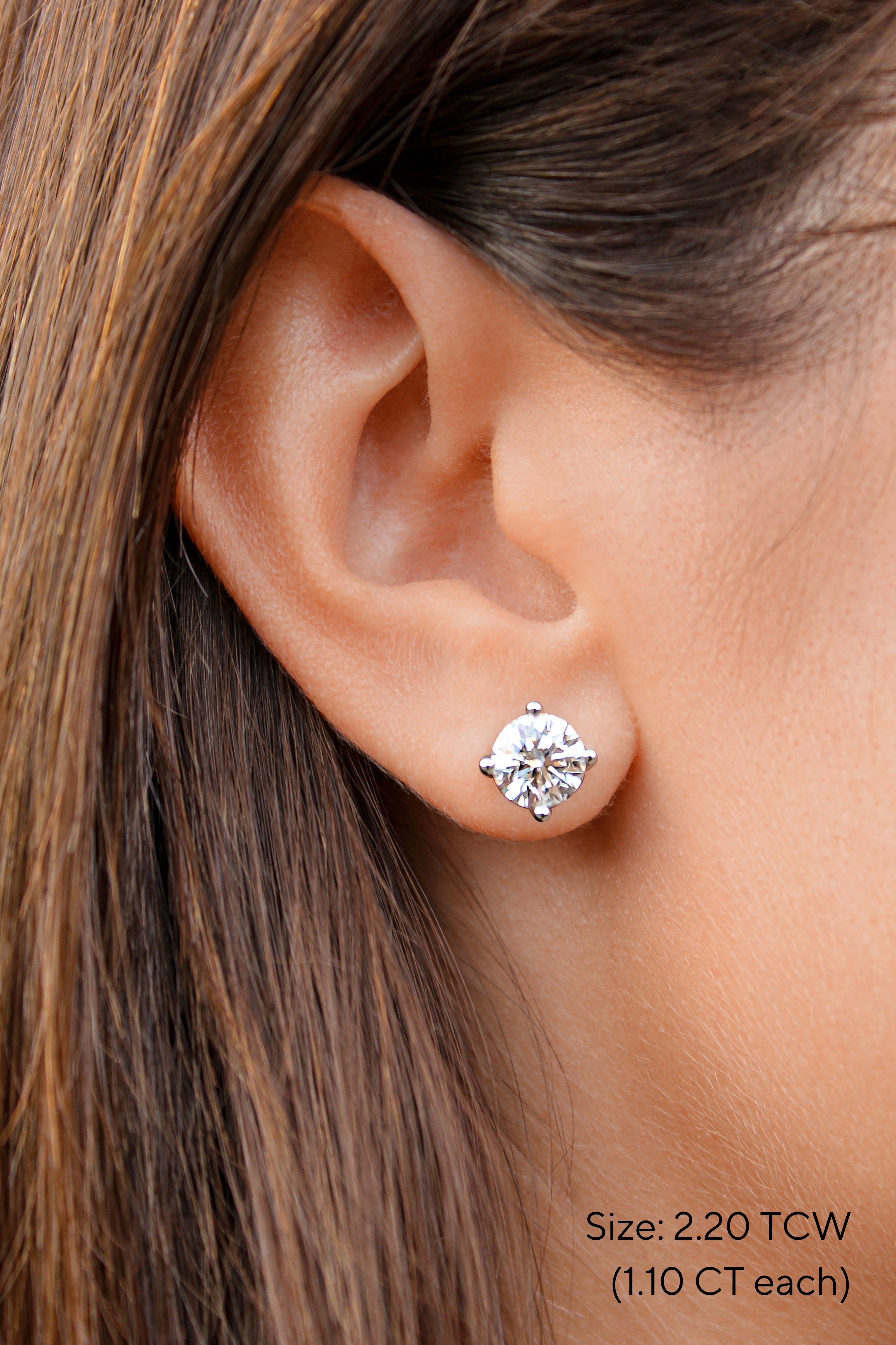 Classic Stud Diamond Earrings, 4-Prong Basket Setting