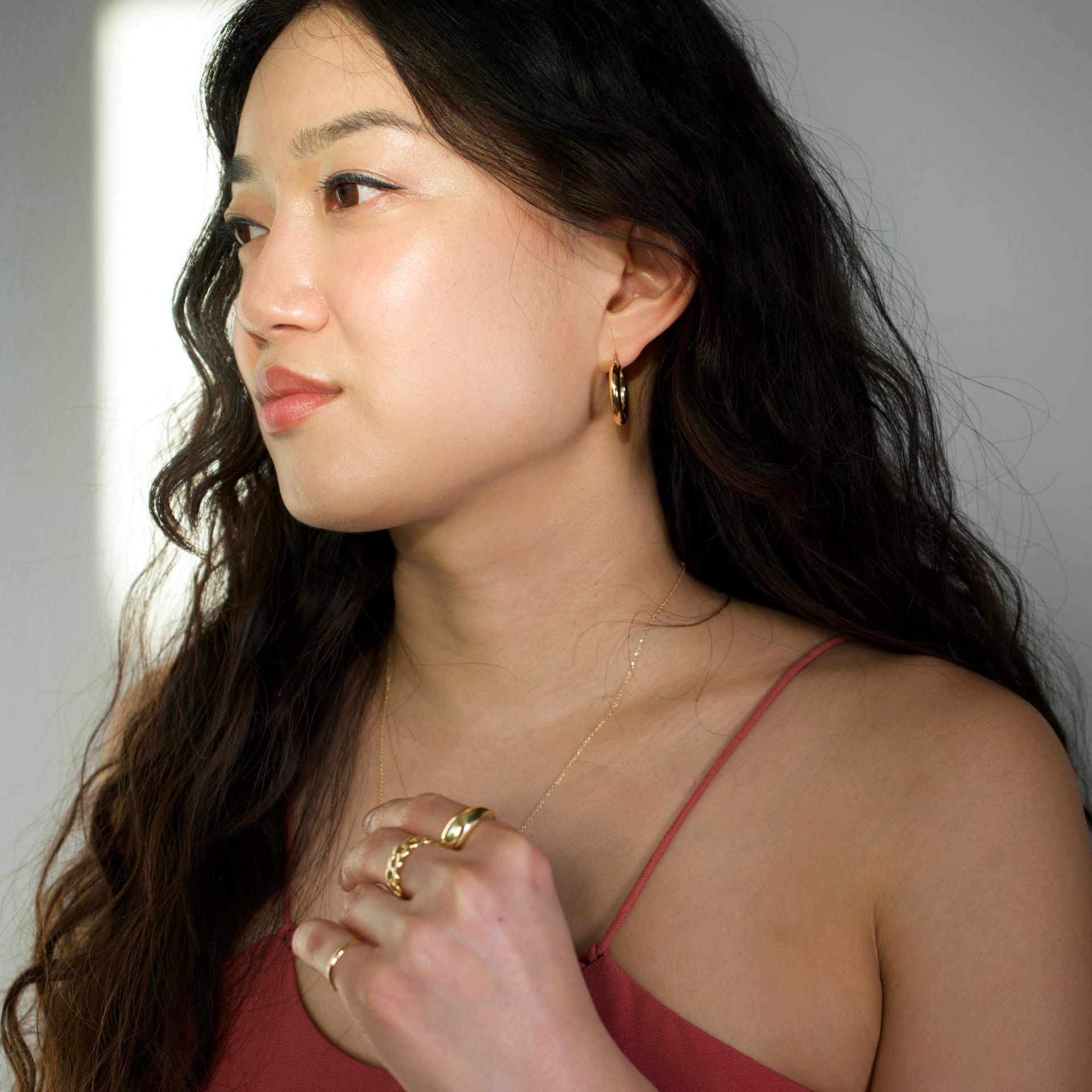 "Boss Lady" Medium Chunky Gold Hoops