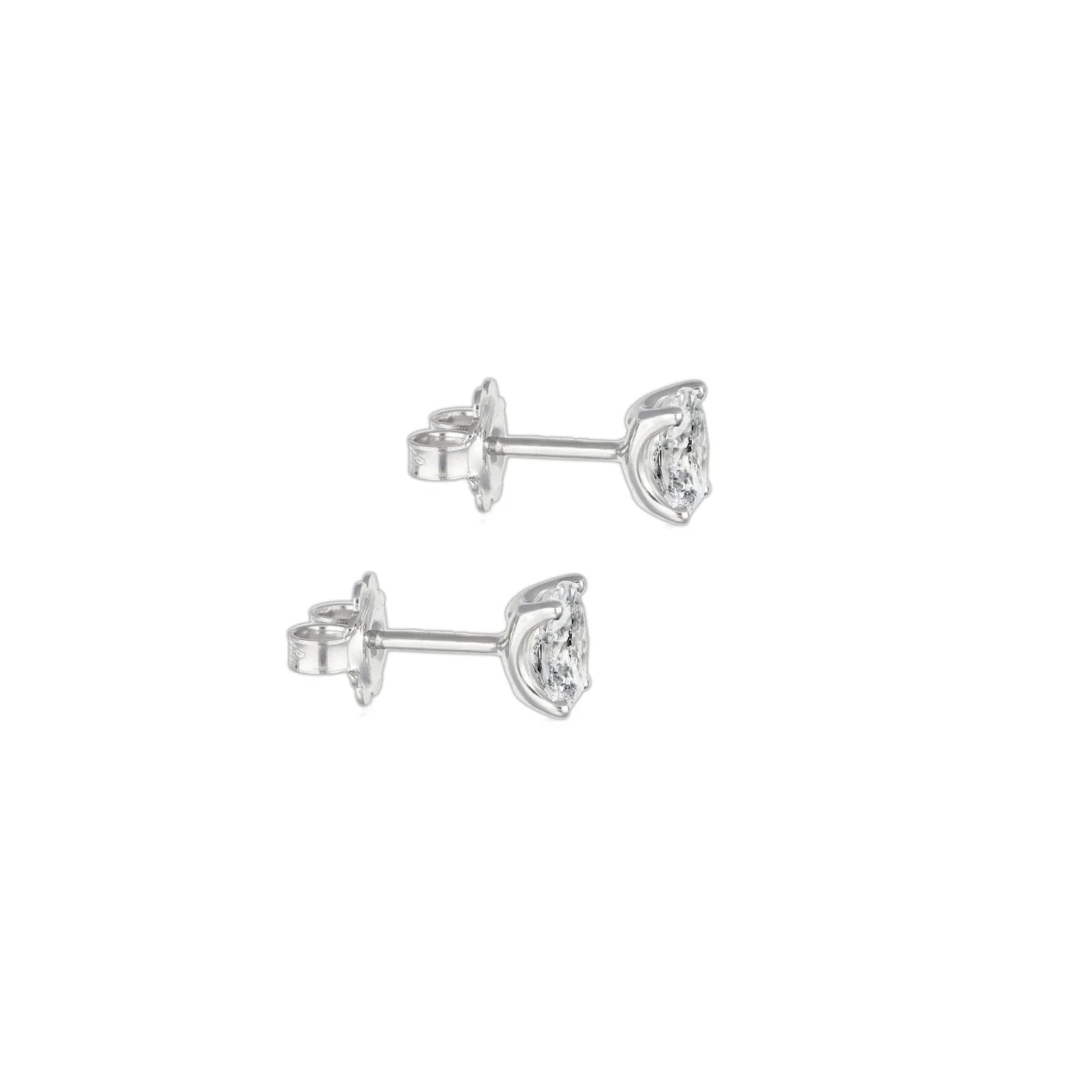 Oval Stud Diamond Earrings