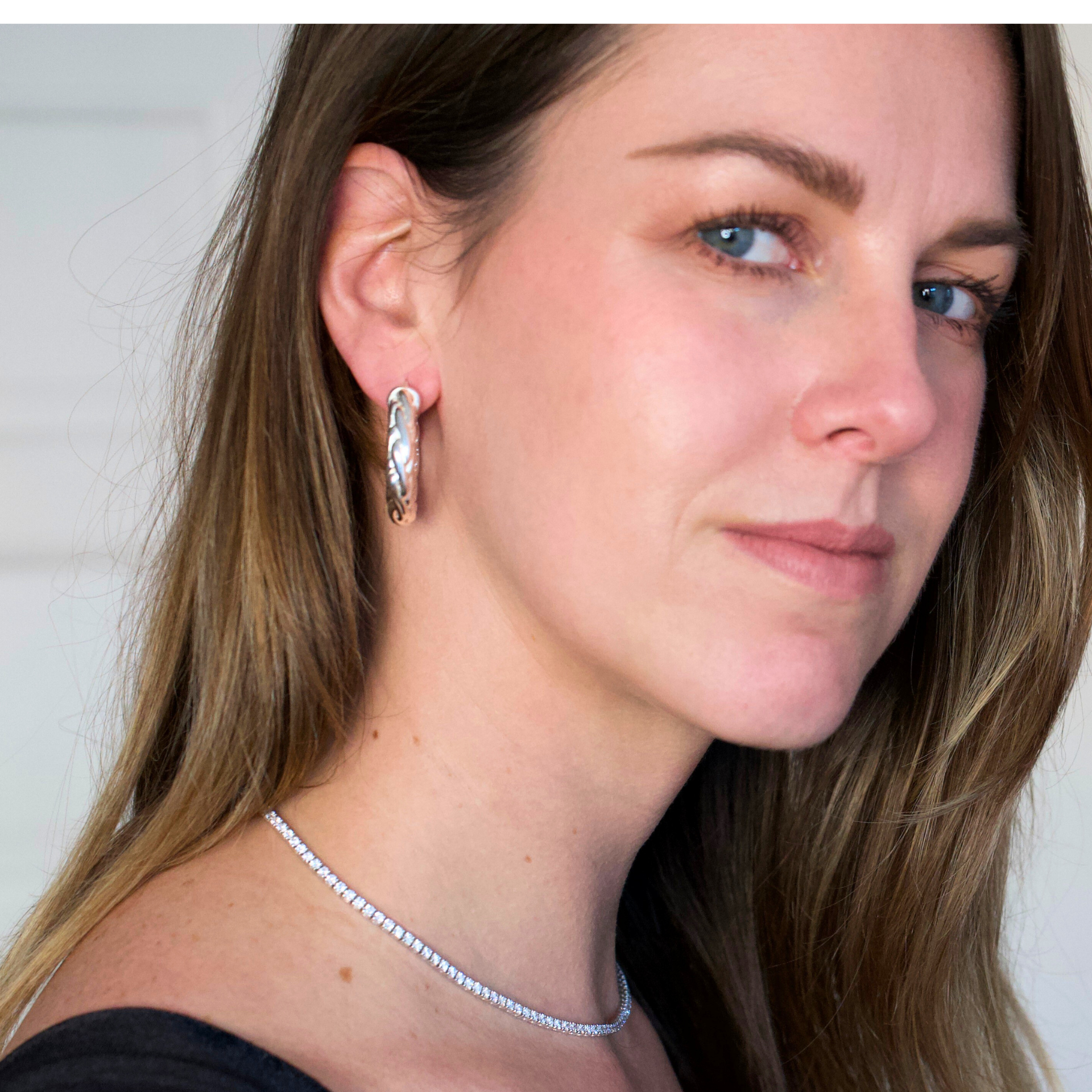 'Wreath' Braided Silver Hoops