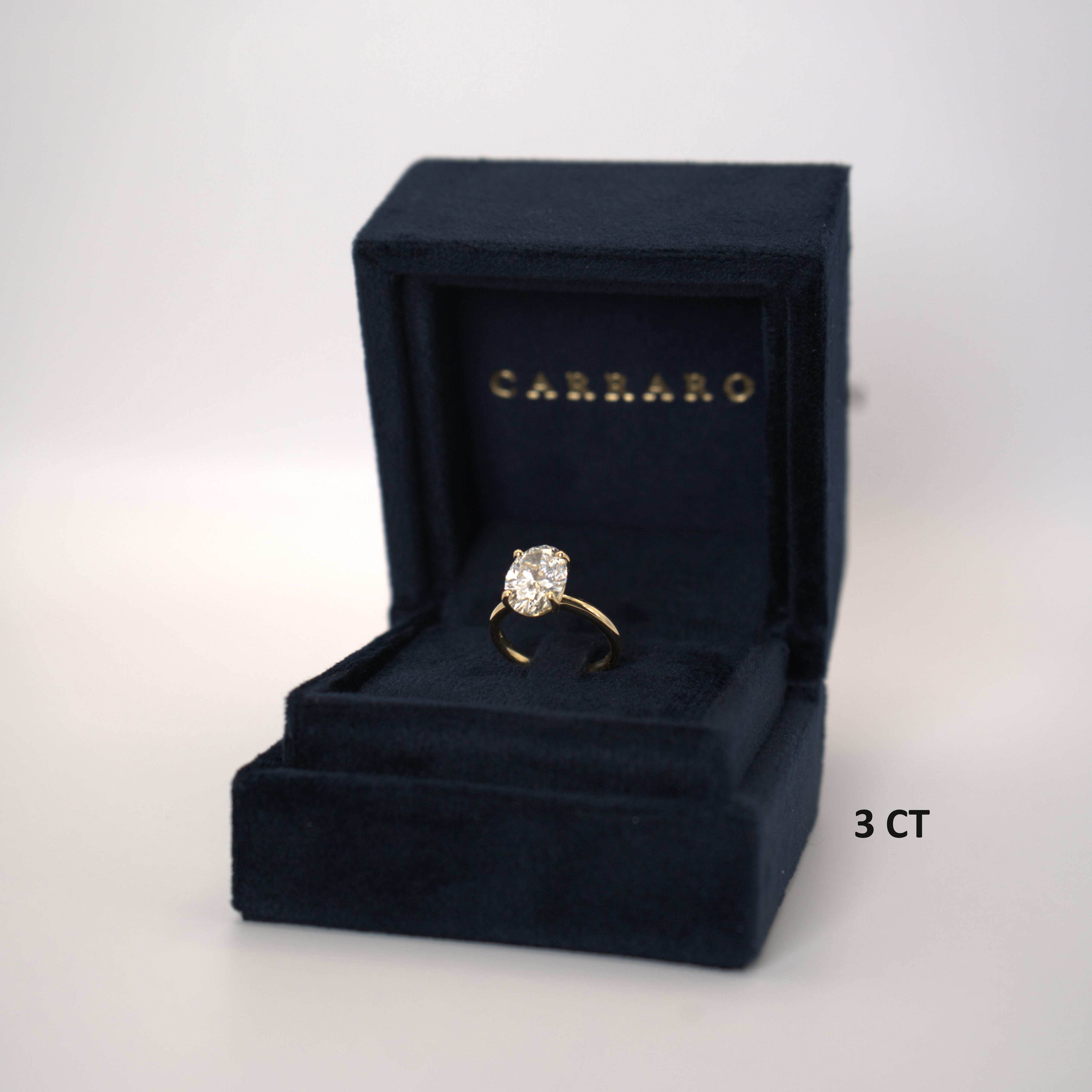 "The Hailey" Oval Solitaire Ring in Yellow Gold