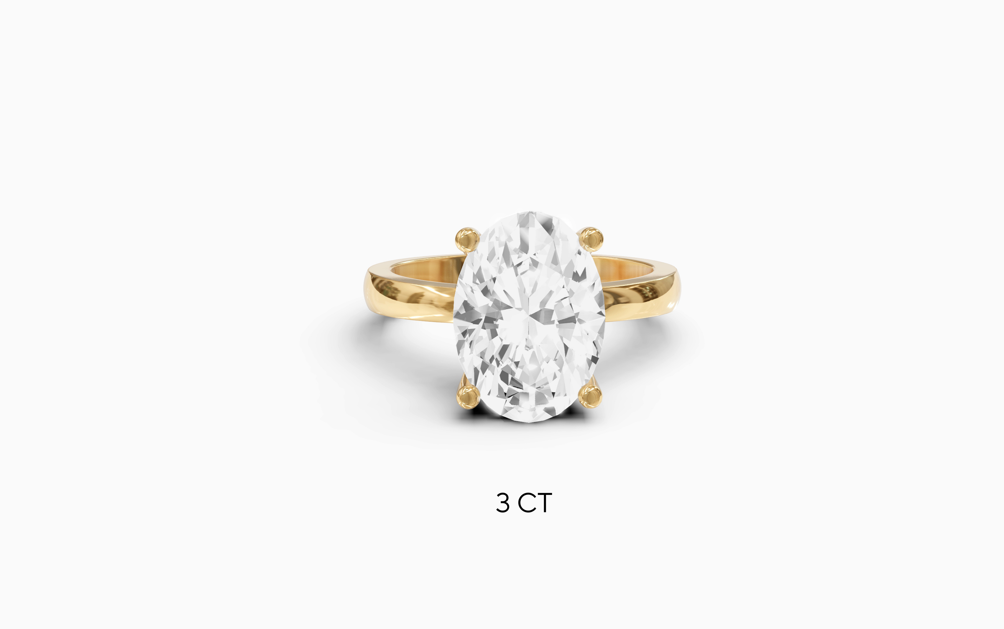 "The Hailey" Oval Solitaire Ring in Yellow Gold