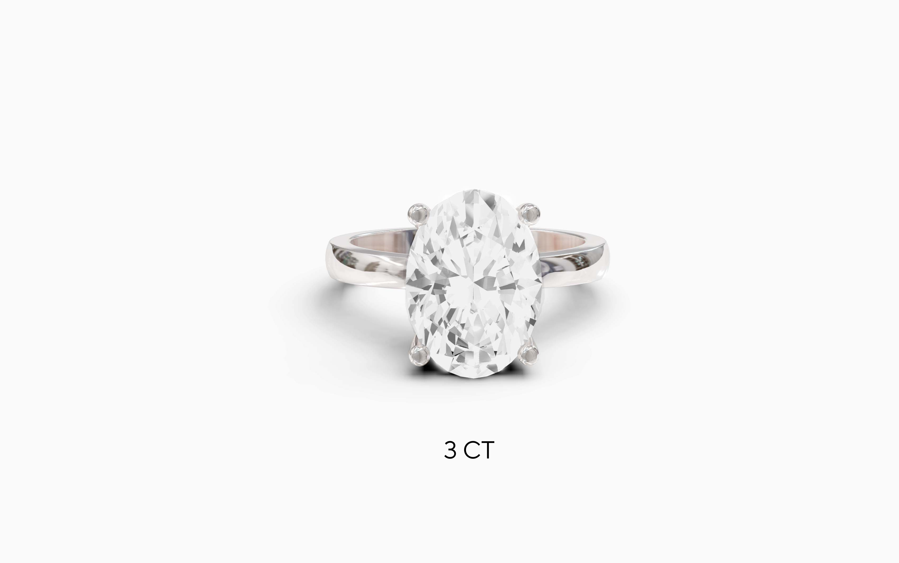 "The Hailey" Oval Solitaire Ring in White Gold