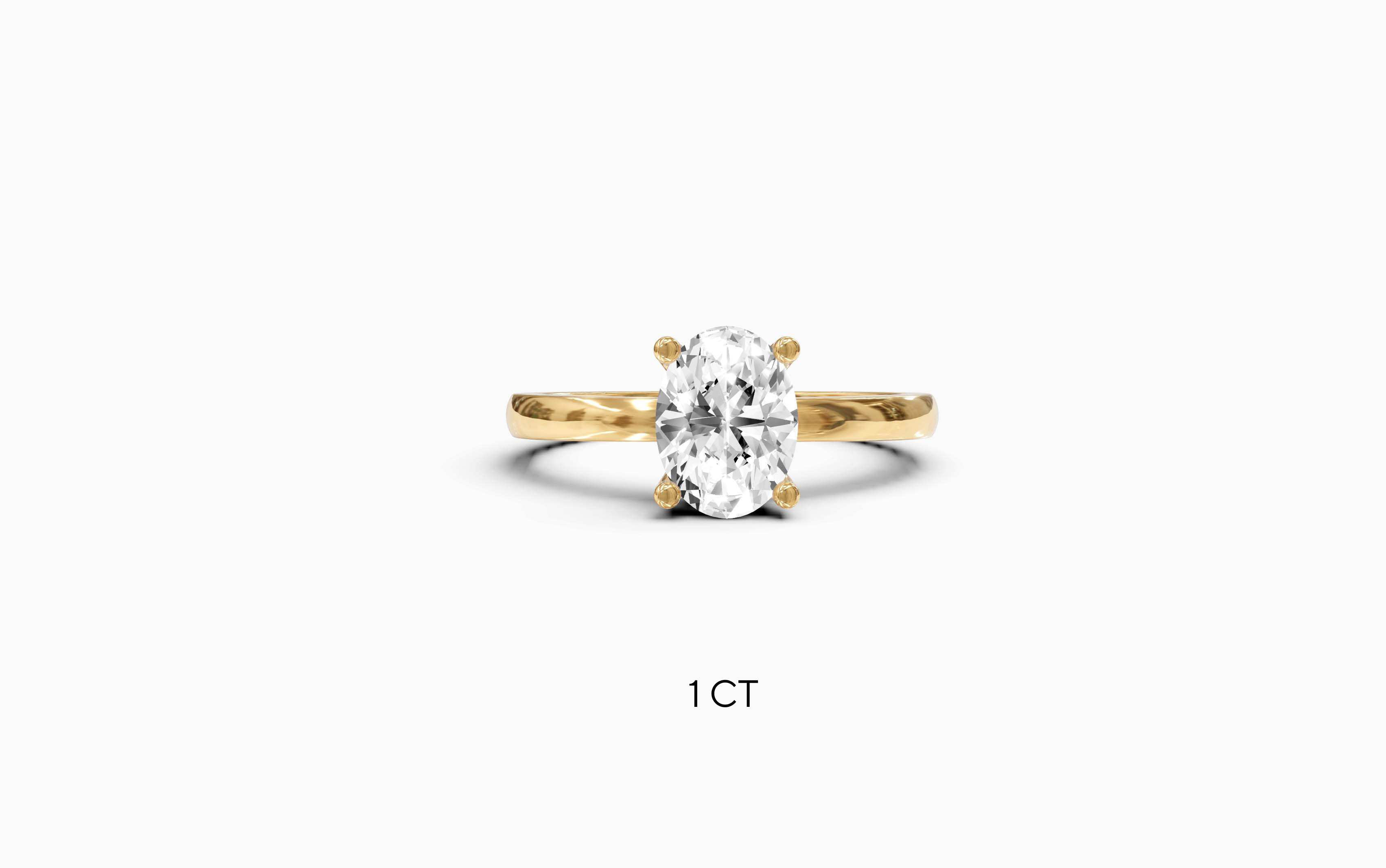 "The Hailey" Oval Solitaire Ring in Yellow Gold