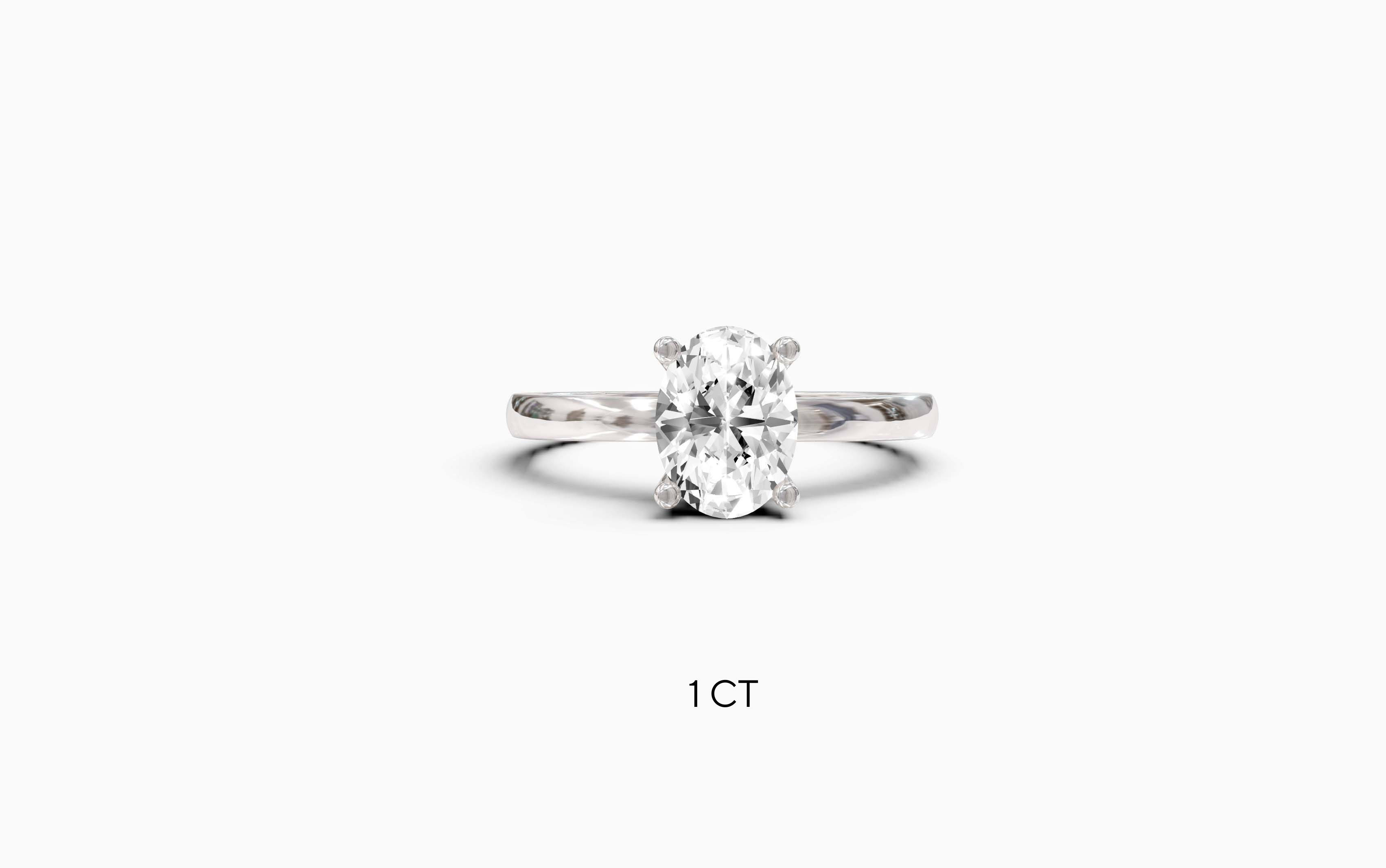 "The Hailey" Oval Solitaire Ring in White Gold