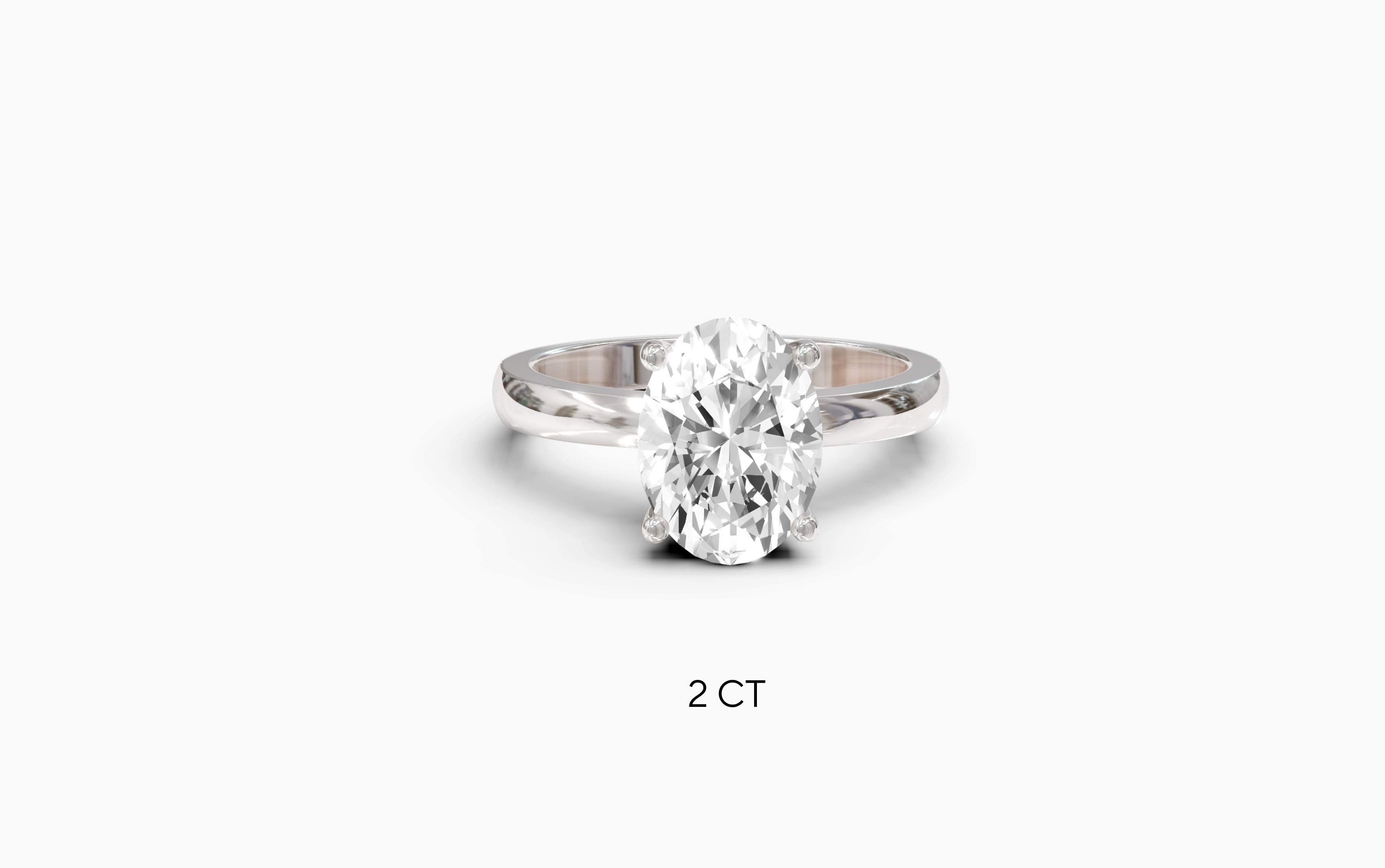 "The Hailey" Oval Solitaire Ring in White Gold