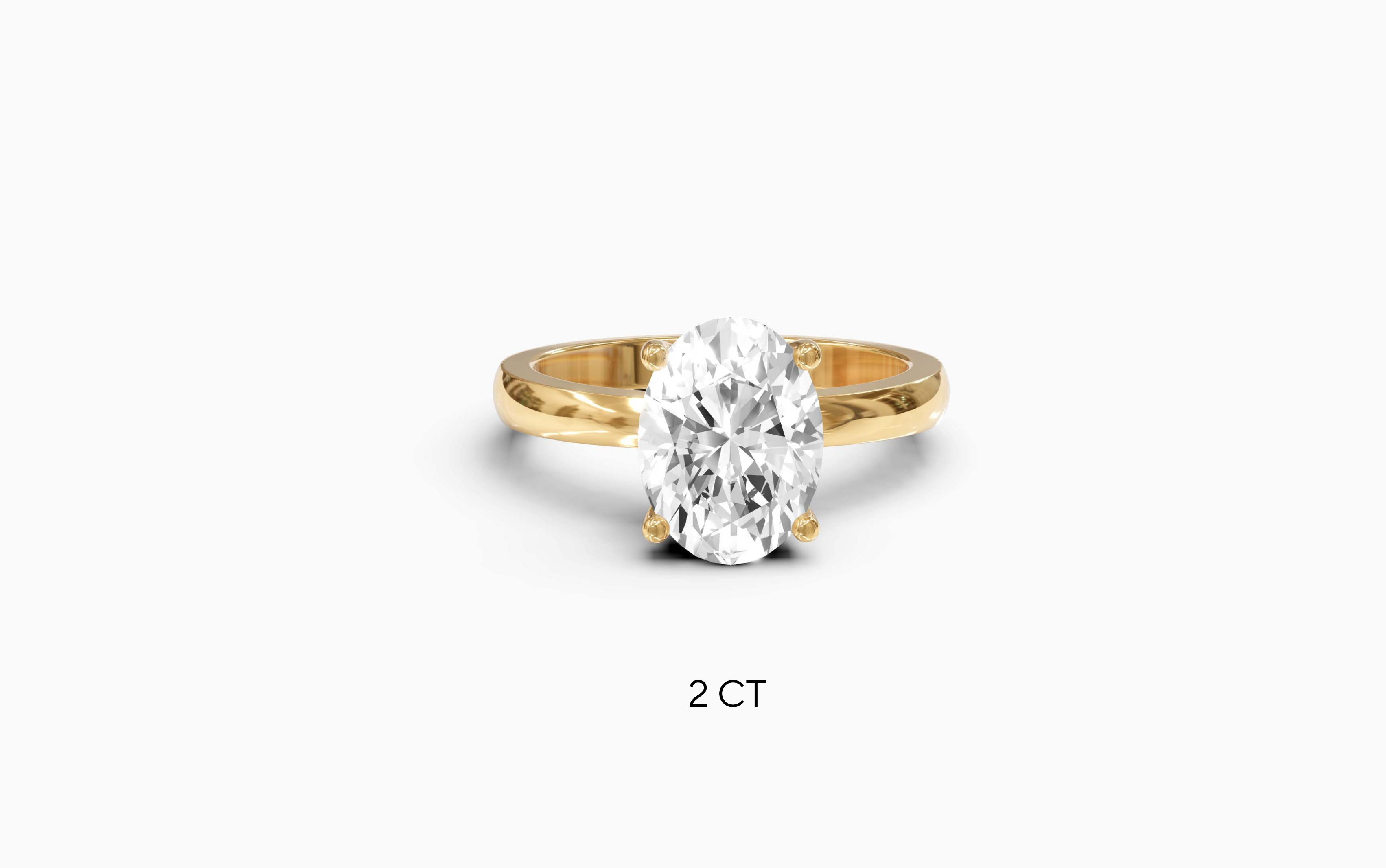 "The Hailey" Oval Solitaire Ring in Yellow Gold