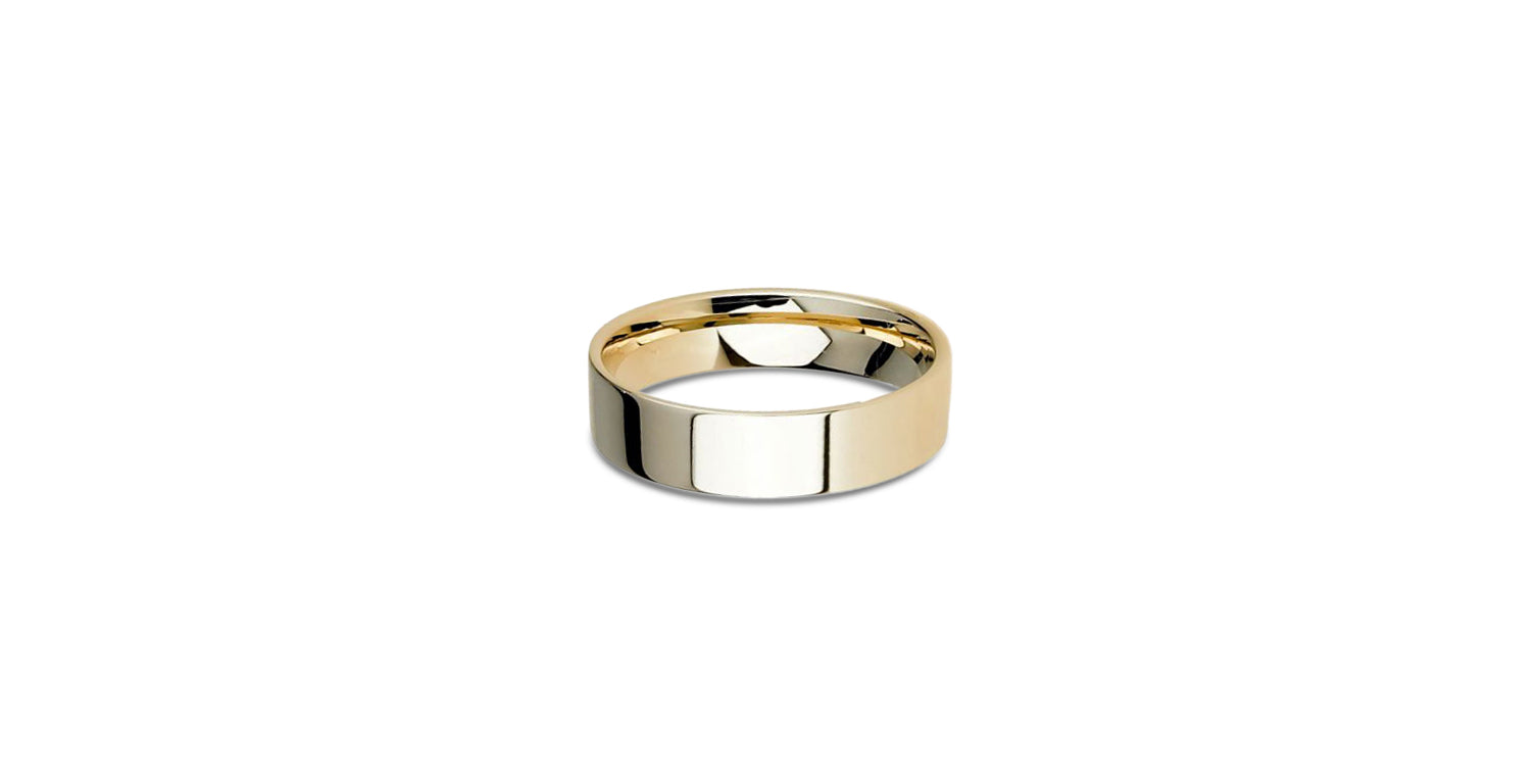 Wide Plain Cigar Band in Yellow Gold, 5 mm