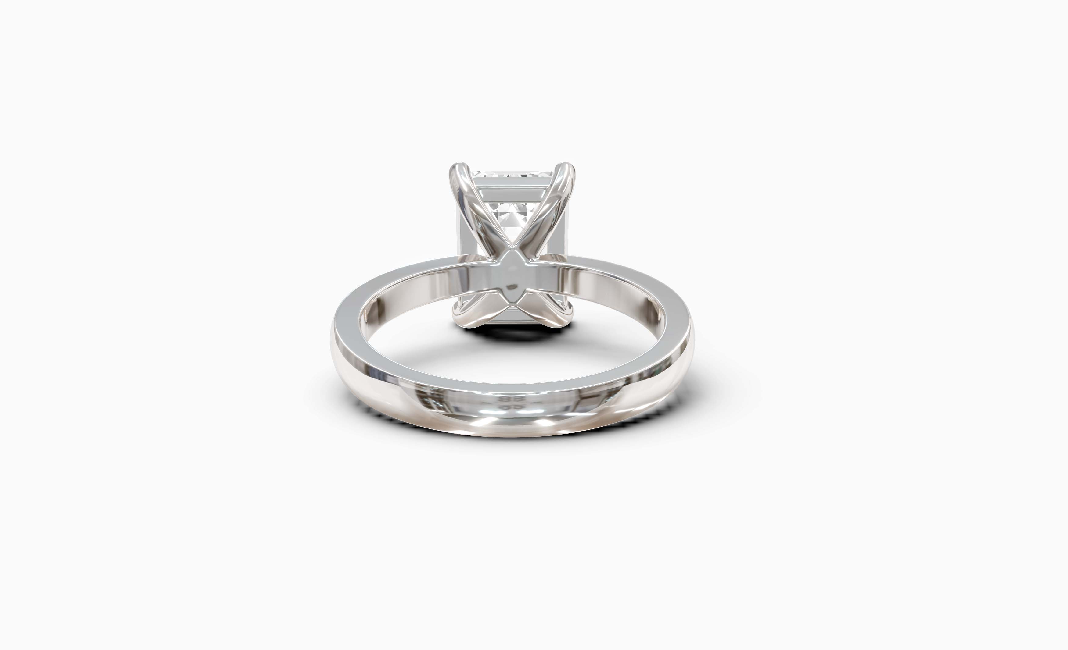 "The Sofia" Classic Version, Emerald Cut Solitaire Ring in White Gold