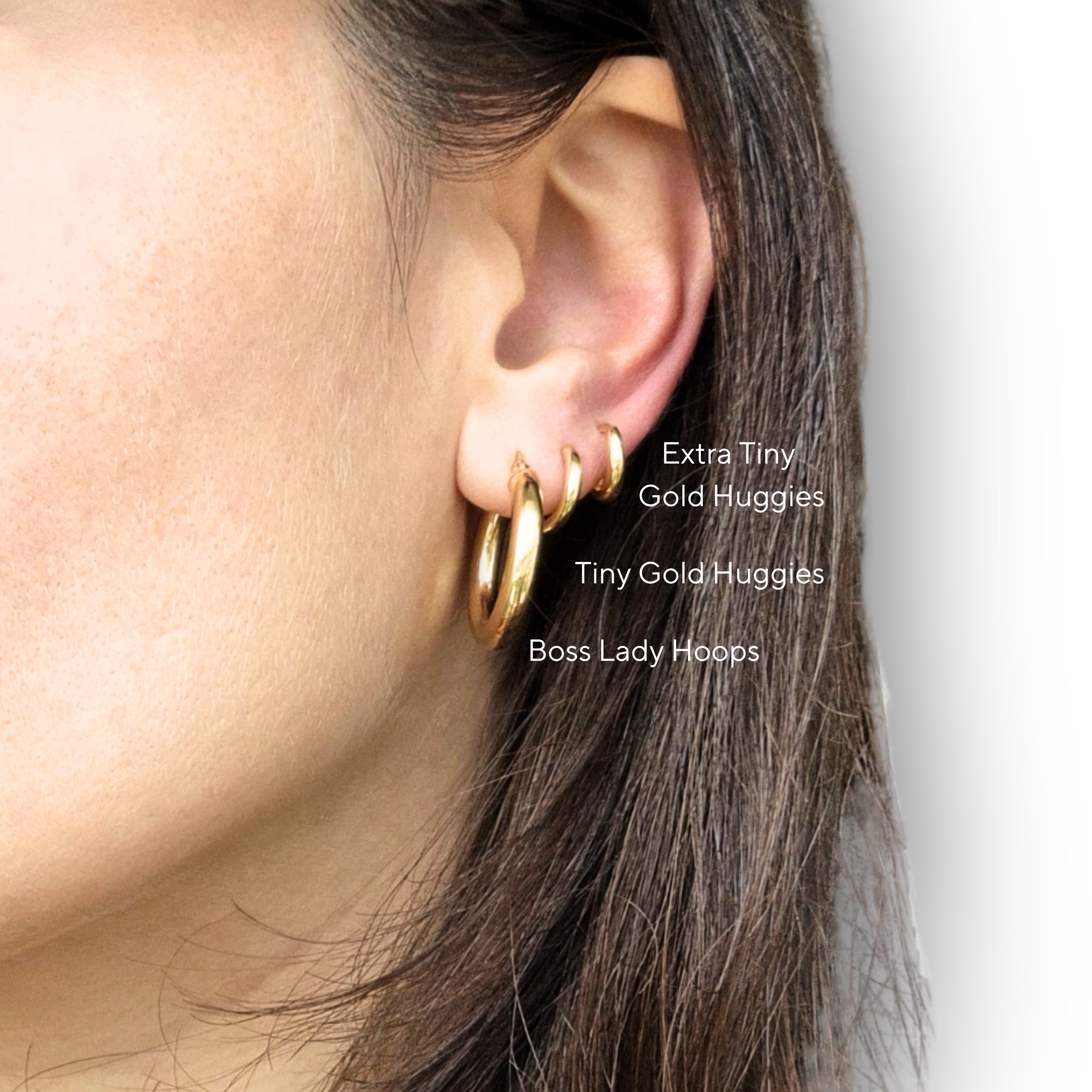 "Boss Lady" Medium Chunky Gold Hoops