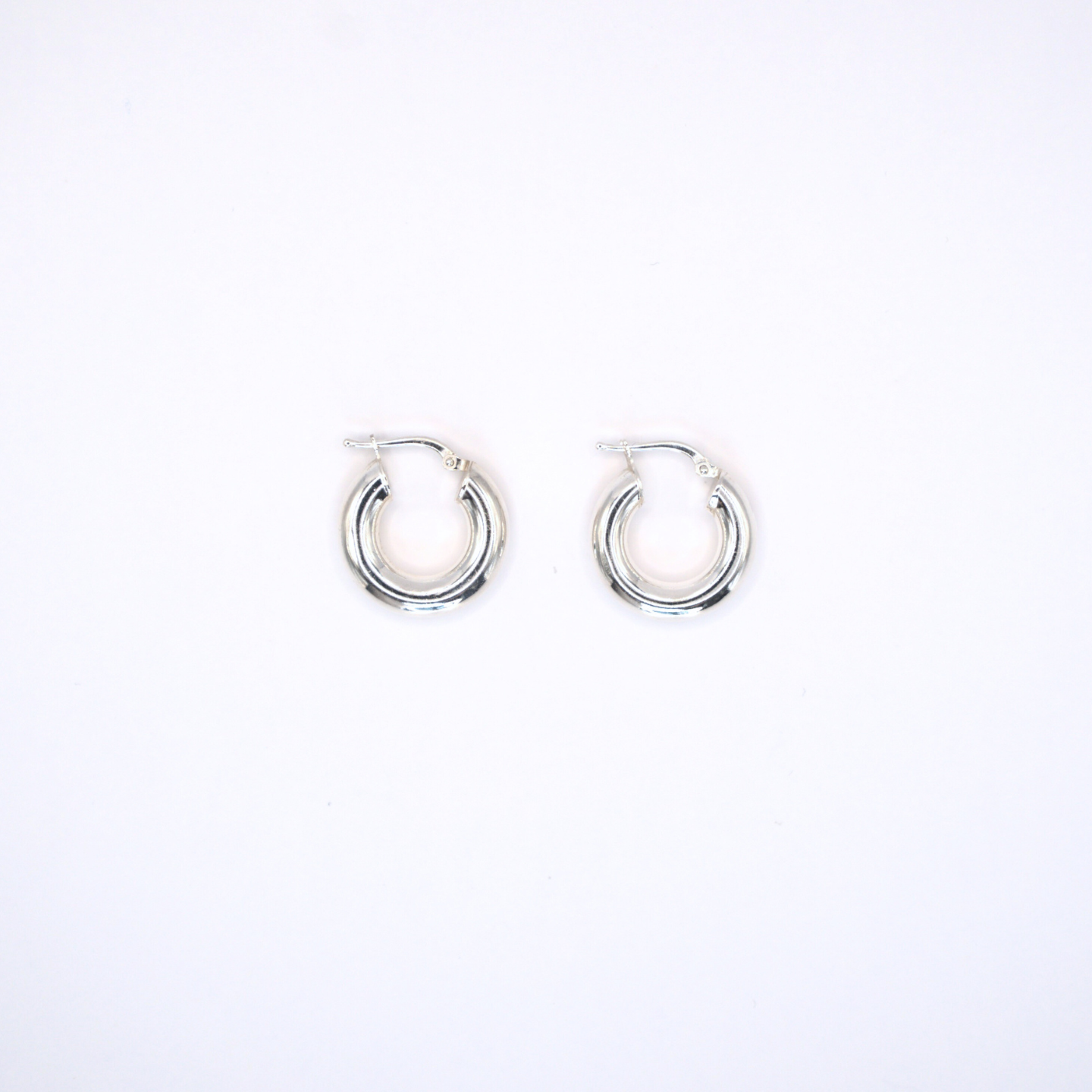 Medium Chunky Silver Hoops