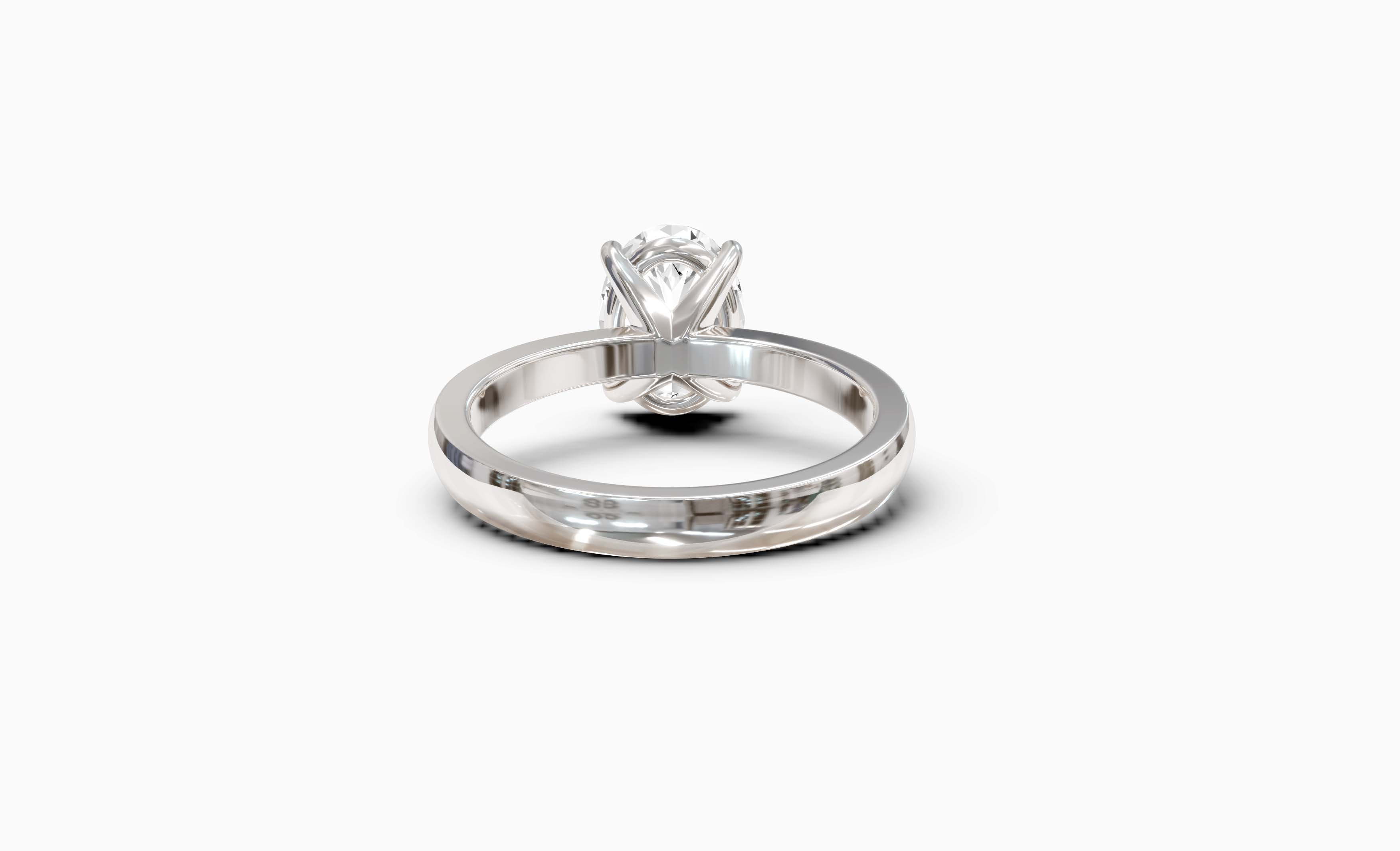 "The Hailey" Oval Solitaire Ring in White Gold