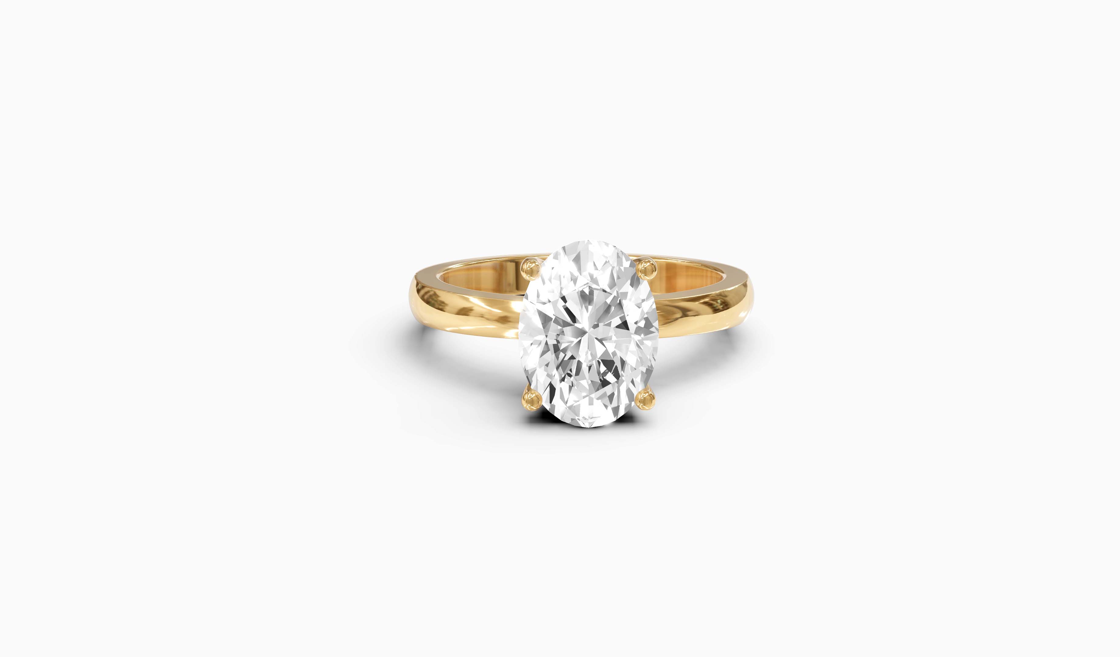 "The Hailey" Oval Solitaire Ring in Yellow Gold