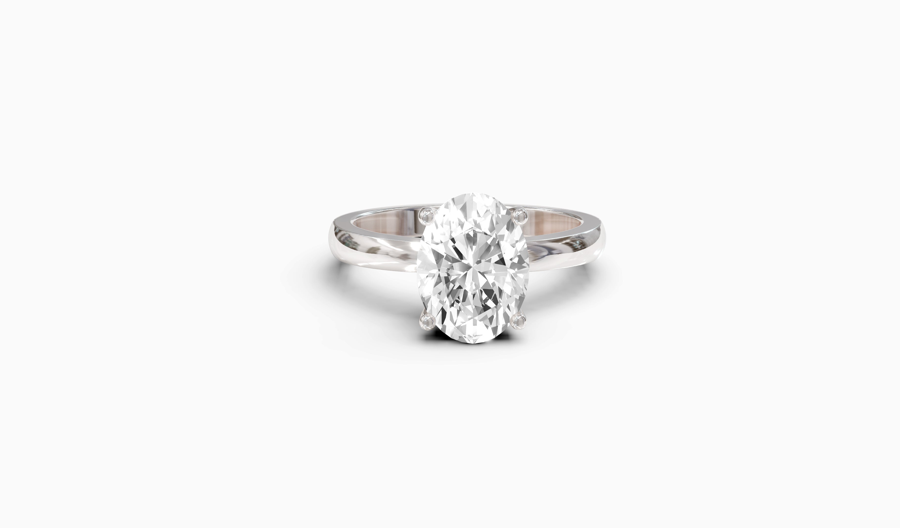 "The Hailey" Oval Solitaire Ring in White Gold