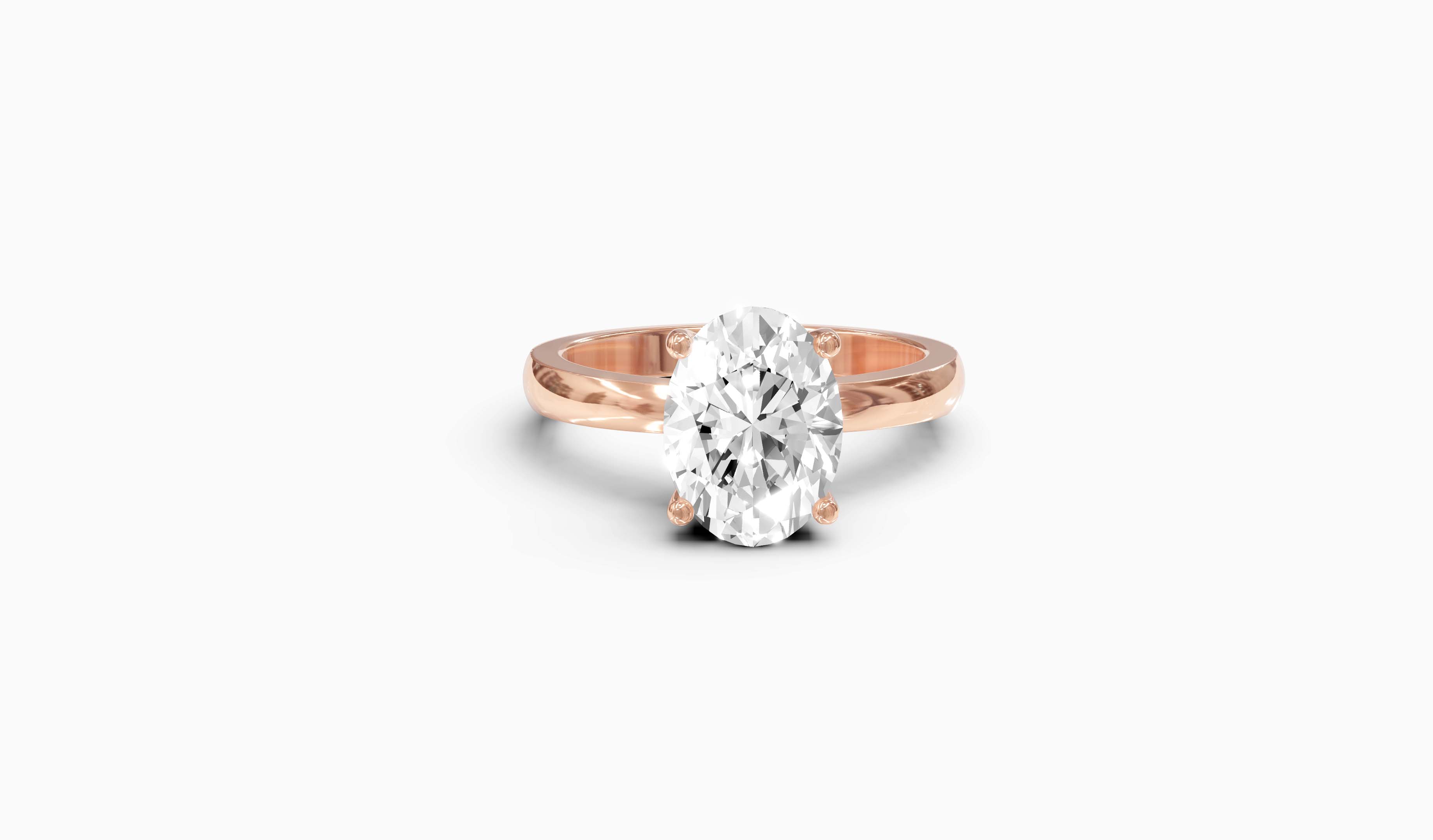 "The Hailey" Oval Solitaire Ring in Rose Gold